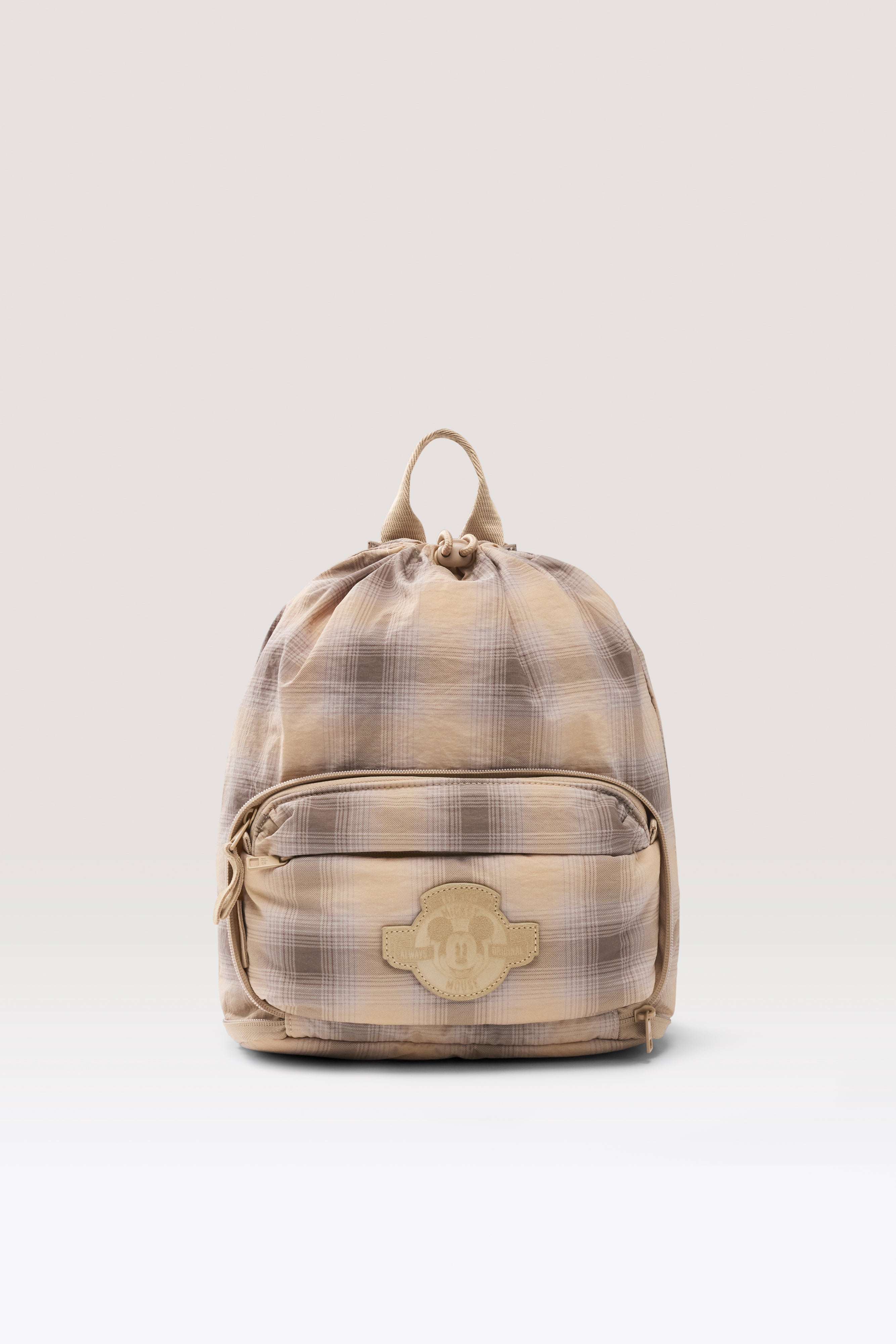 beis-disney-compactible-sac-dos-convertible-plaid-beige image 1