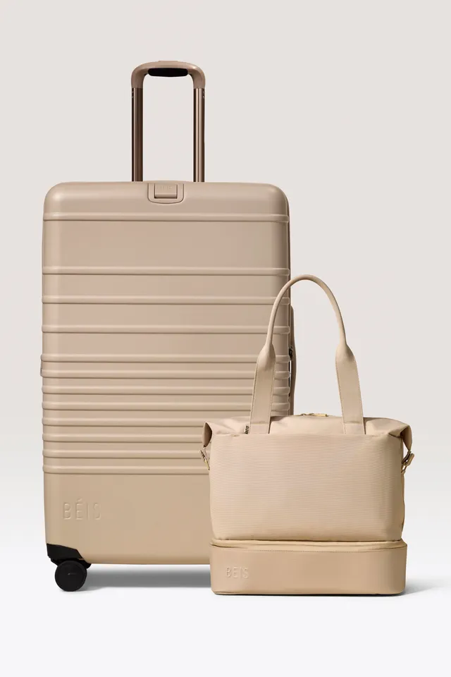 beis-travel-set-overpacker-valise-soute-beige-weekender image 1
