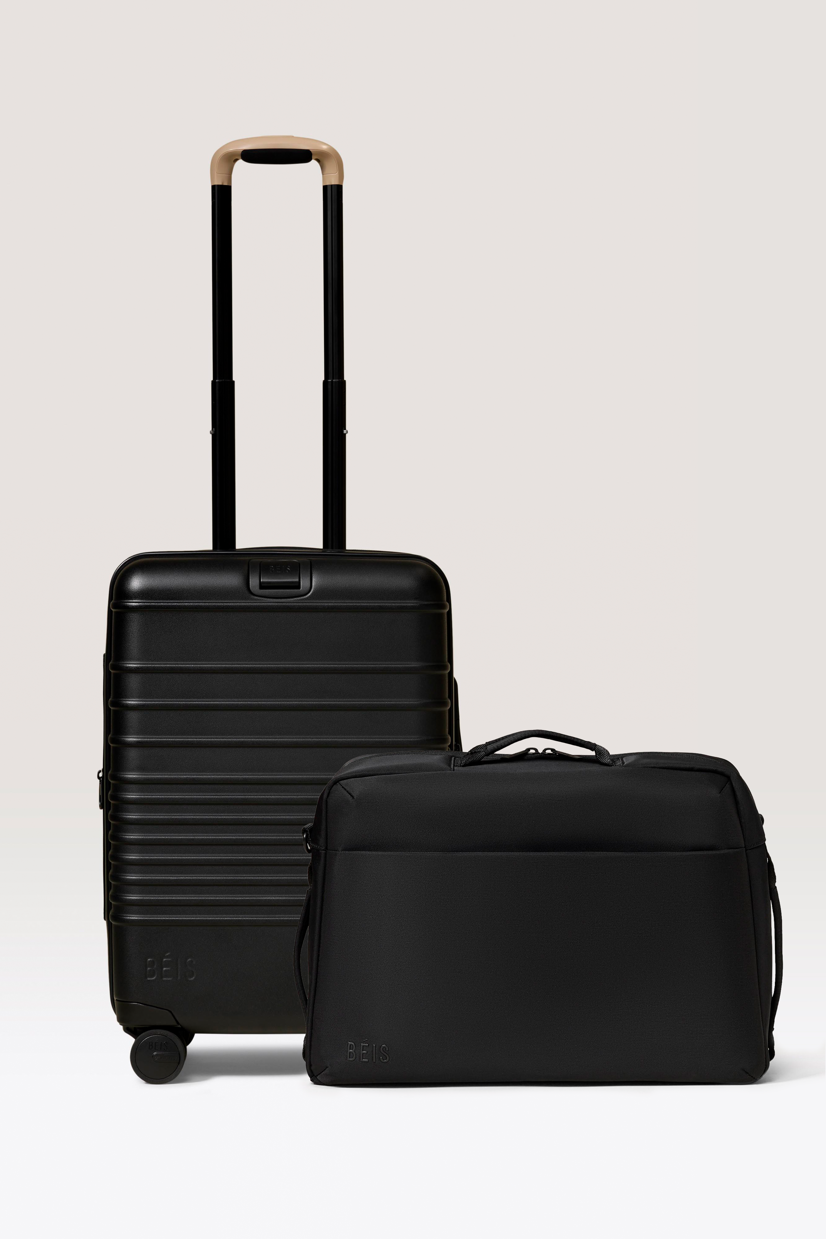 beis-travel-set-valise-cabine-duffle-noir image 1