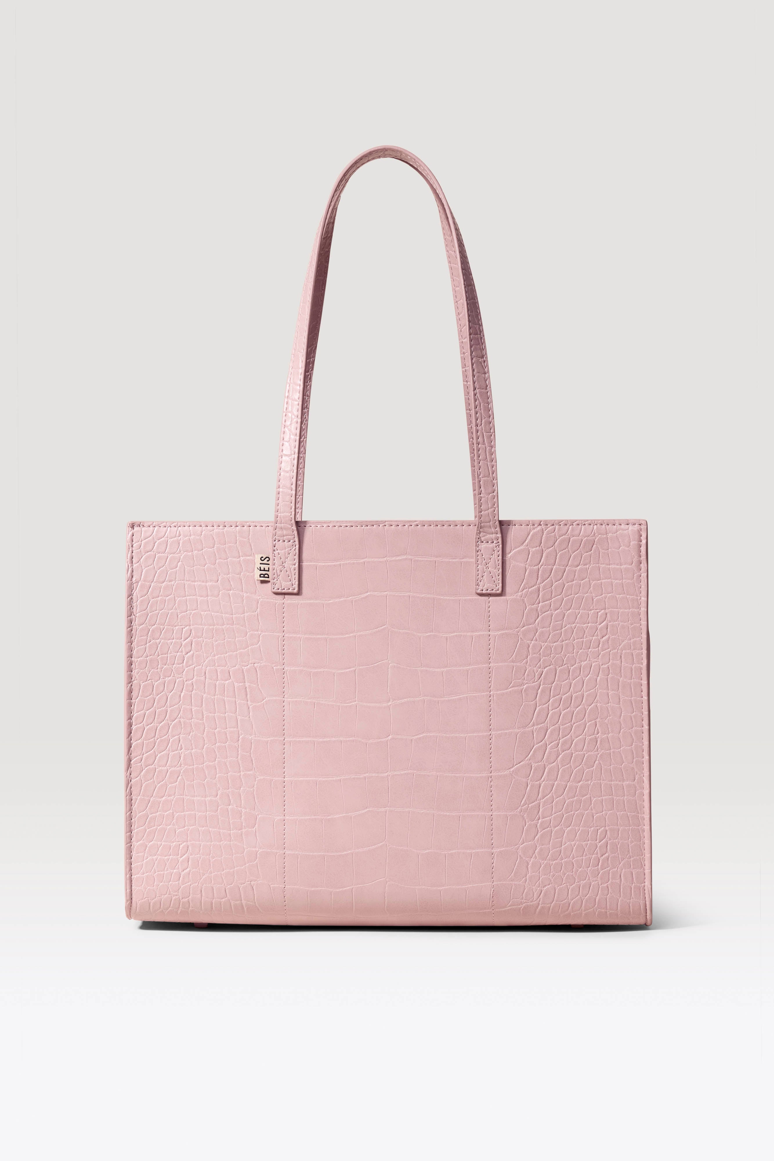 beis-the-work-tote-sac-tote-atlas-pink-croc-cuir-vegan image 1