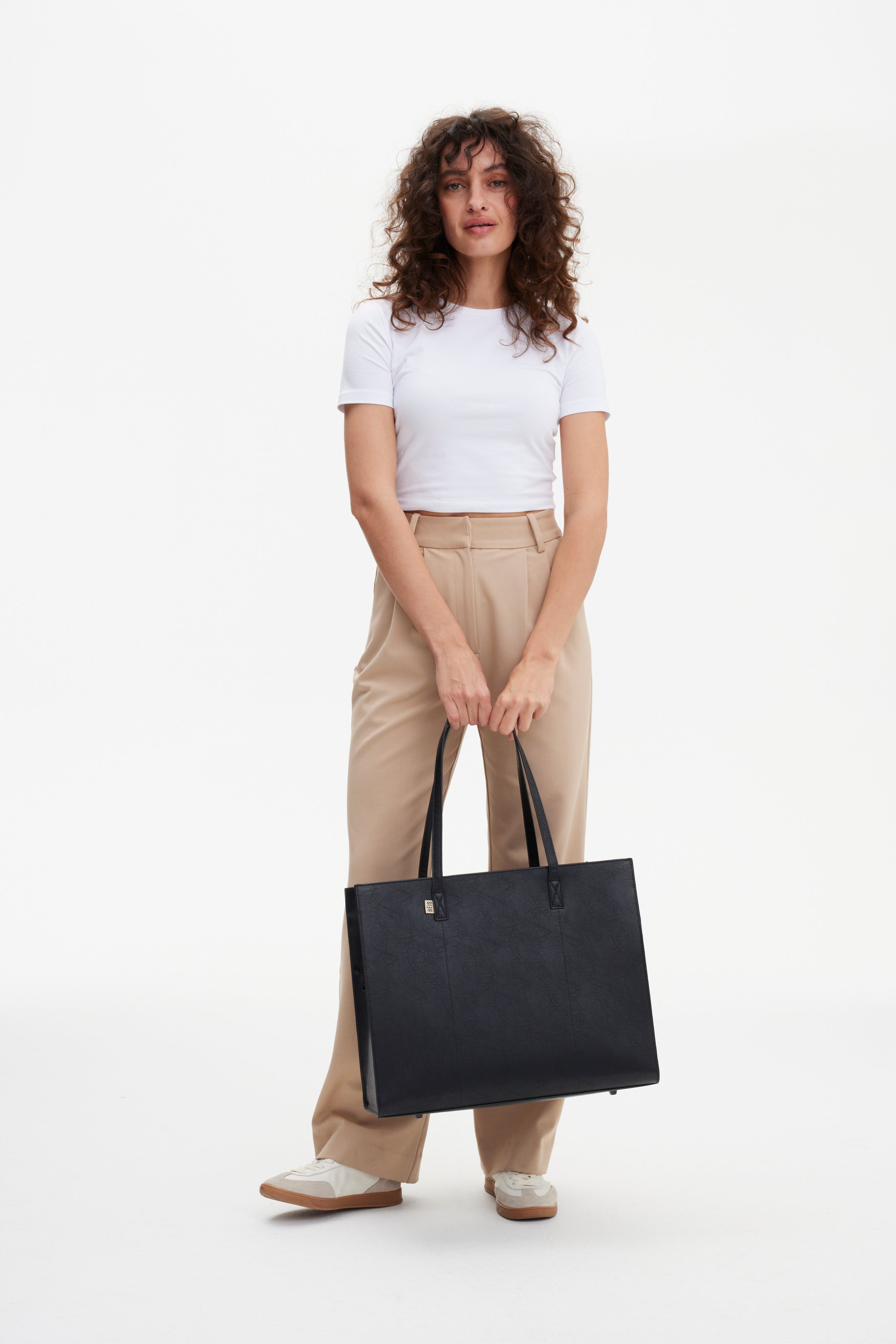 beis-large-work-tote-sac-cabas-noir-ordinateur image 4