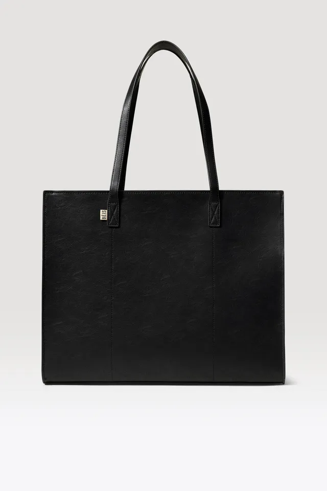 beis-large-work-tote-sac-cabas-noir-ordinateur image 1