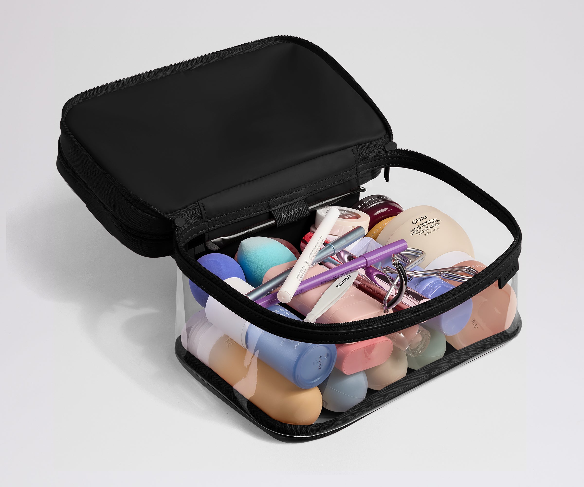 away-clear-cosmetic-trousse-toilette-jet-black-transparente image 2