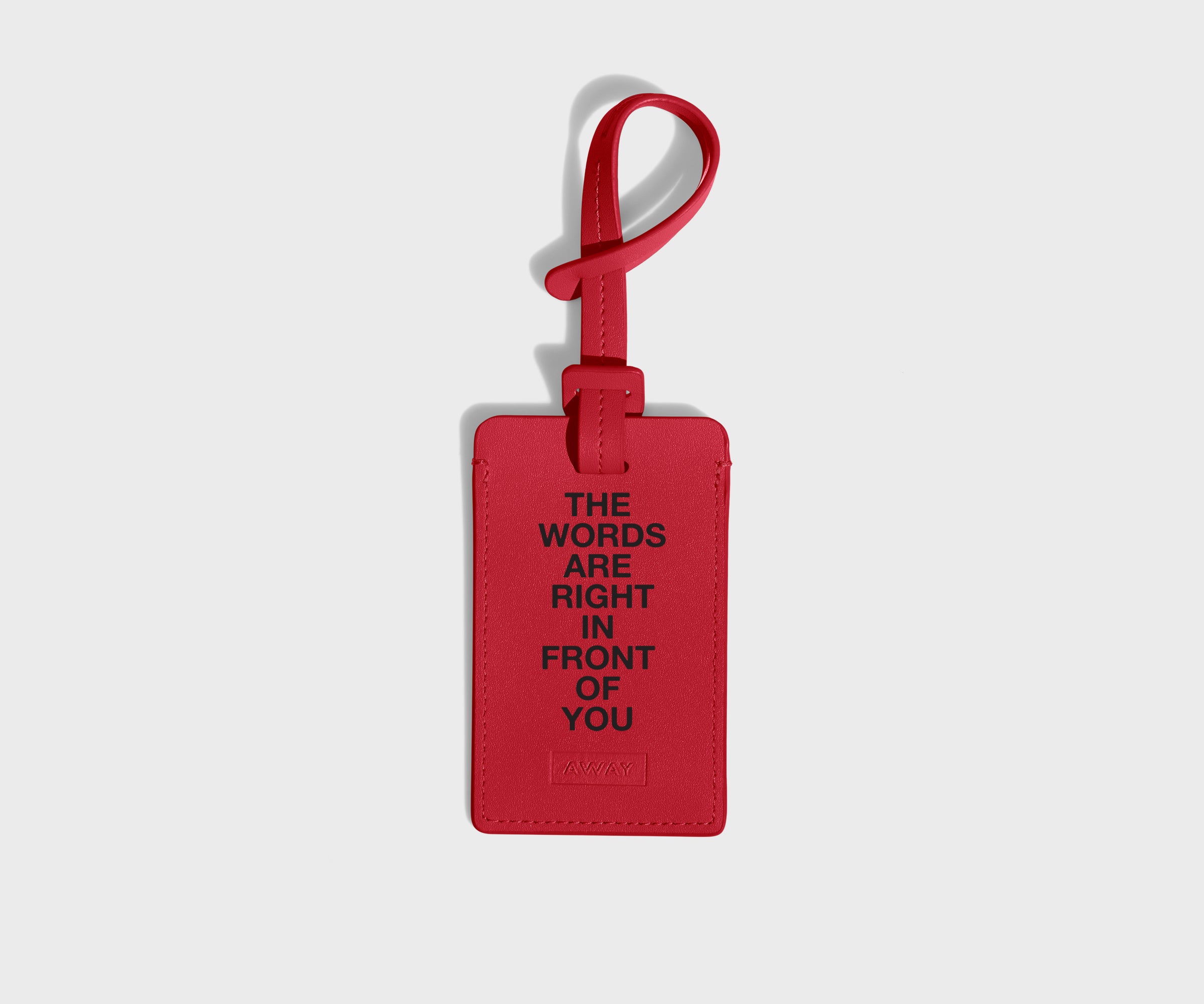 away-luggage-tag-tiquette-valise-cuir-the-words image 1