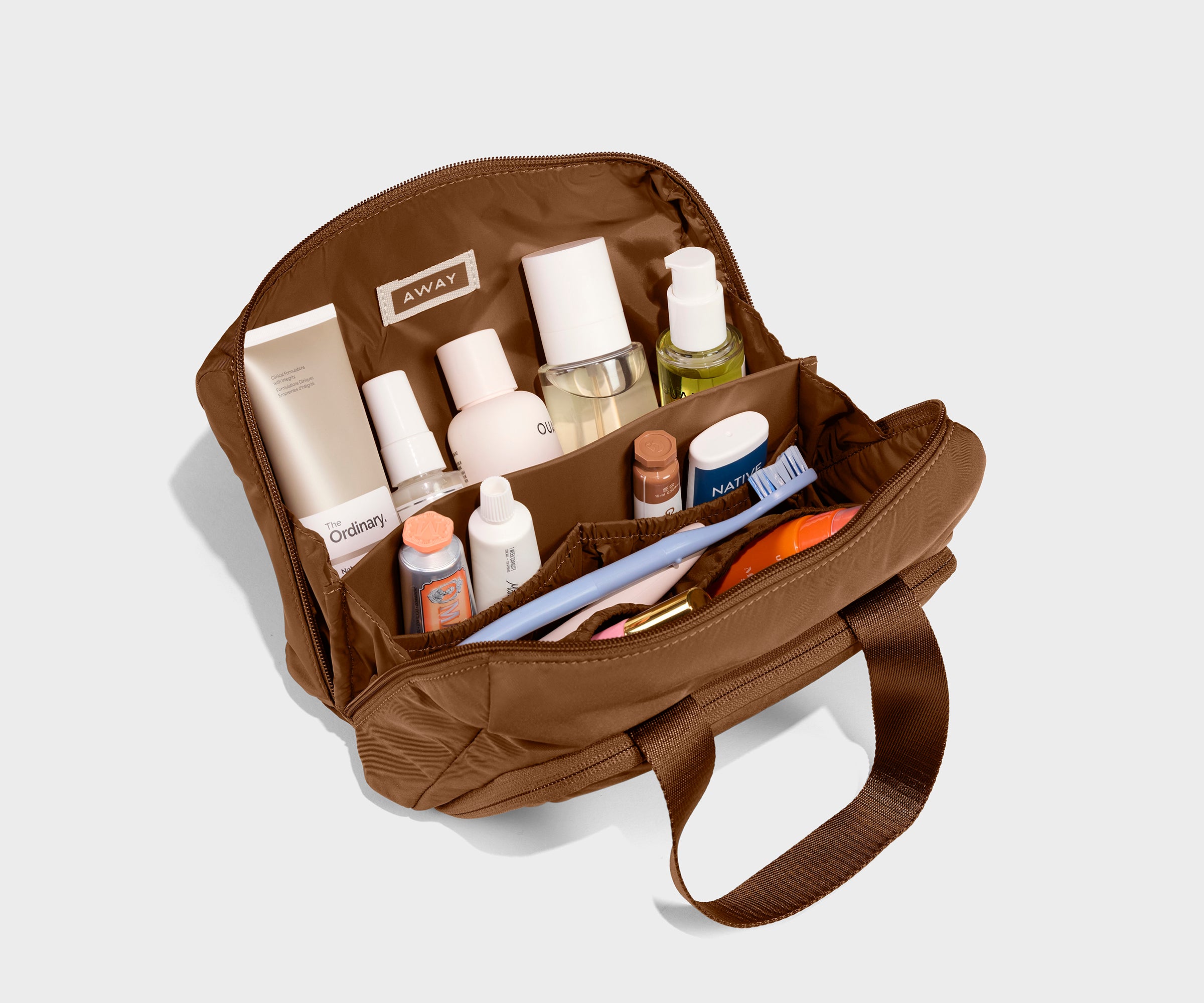 away-featherlight-trousse-toilette-marron-pinceaux image 4