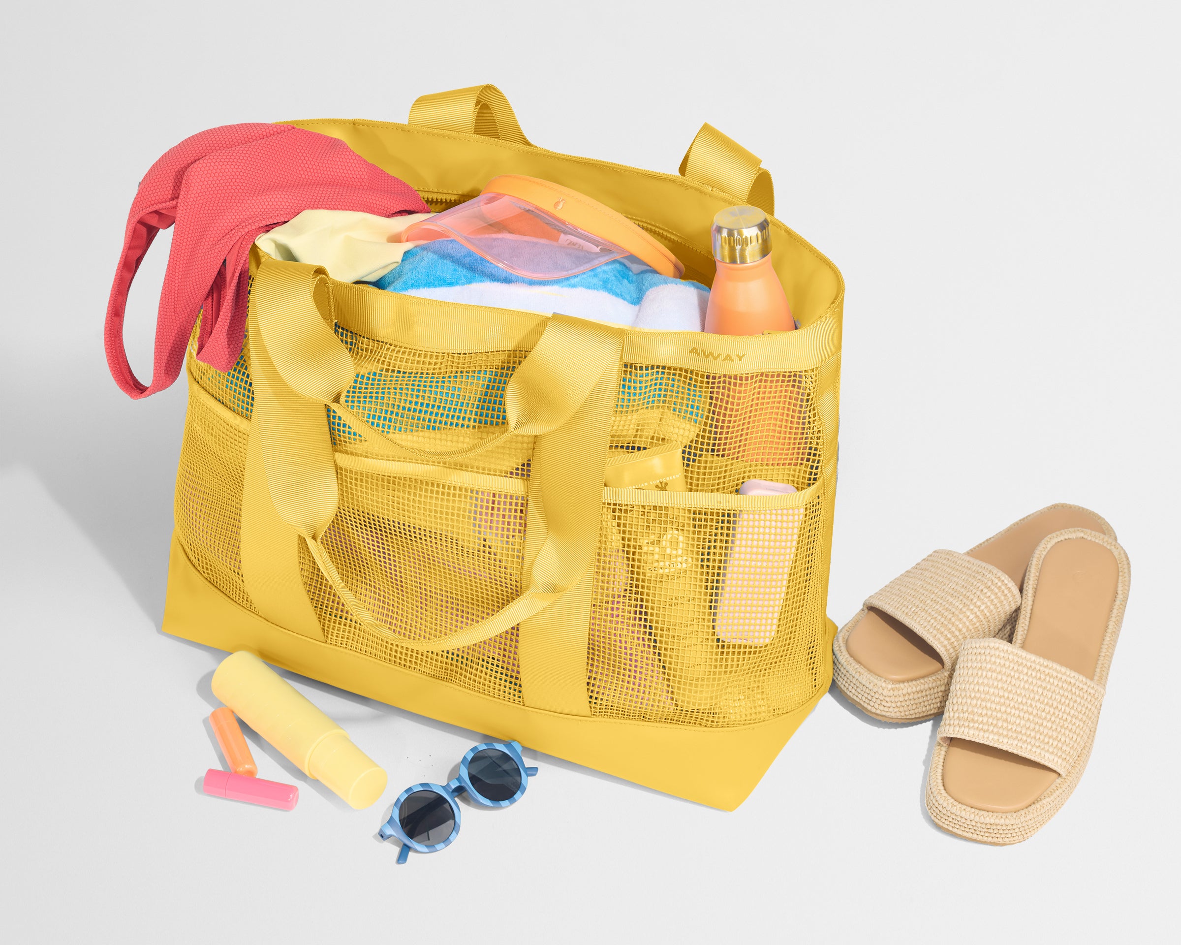 away-beach-tote-sac-de-plage-jaune-golden-hour image 7