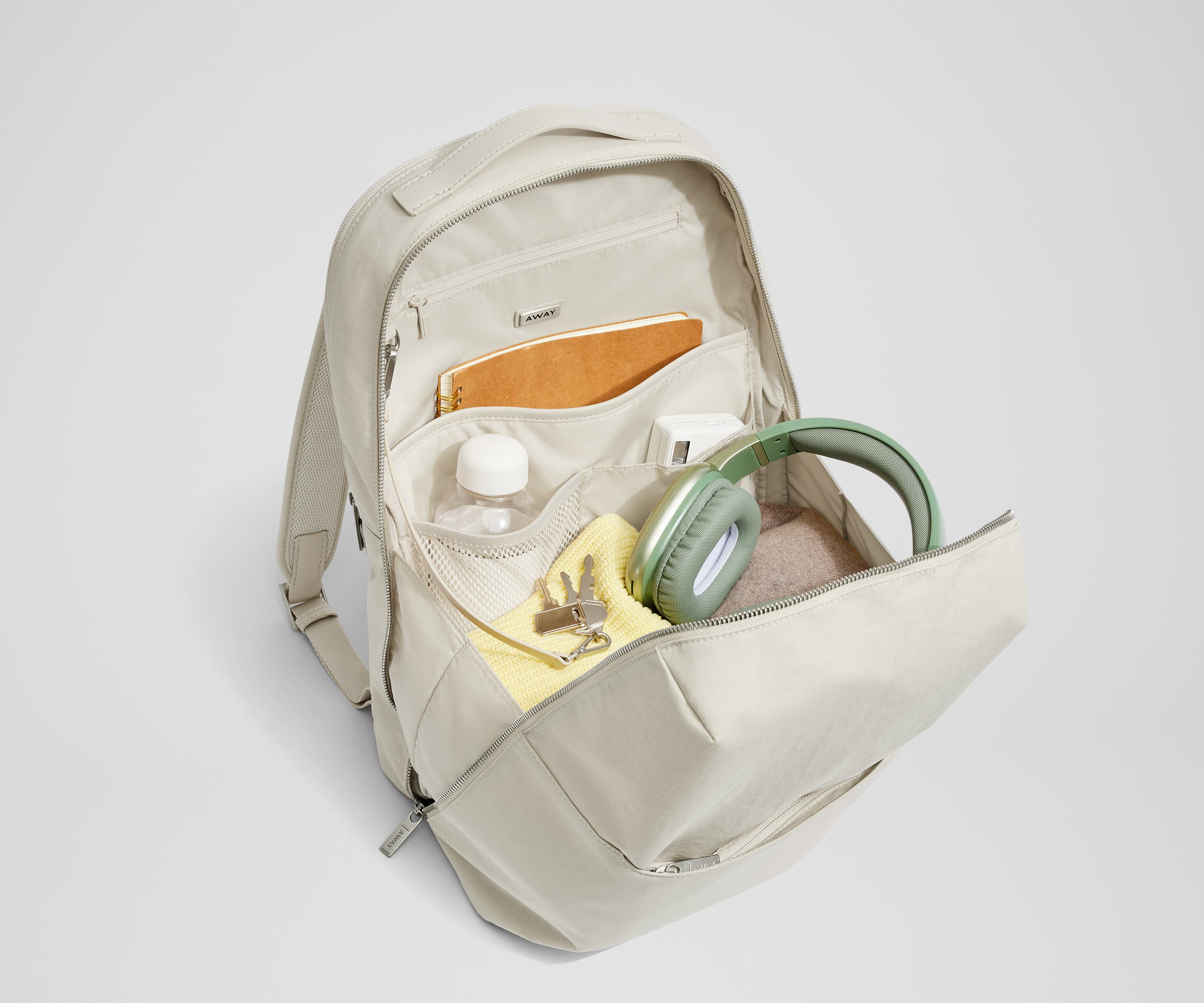away-everywhere-zip-backpack-sac-dos-salt-white-nylon-textur image 5