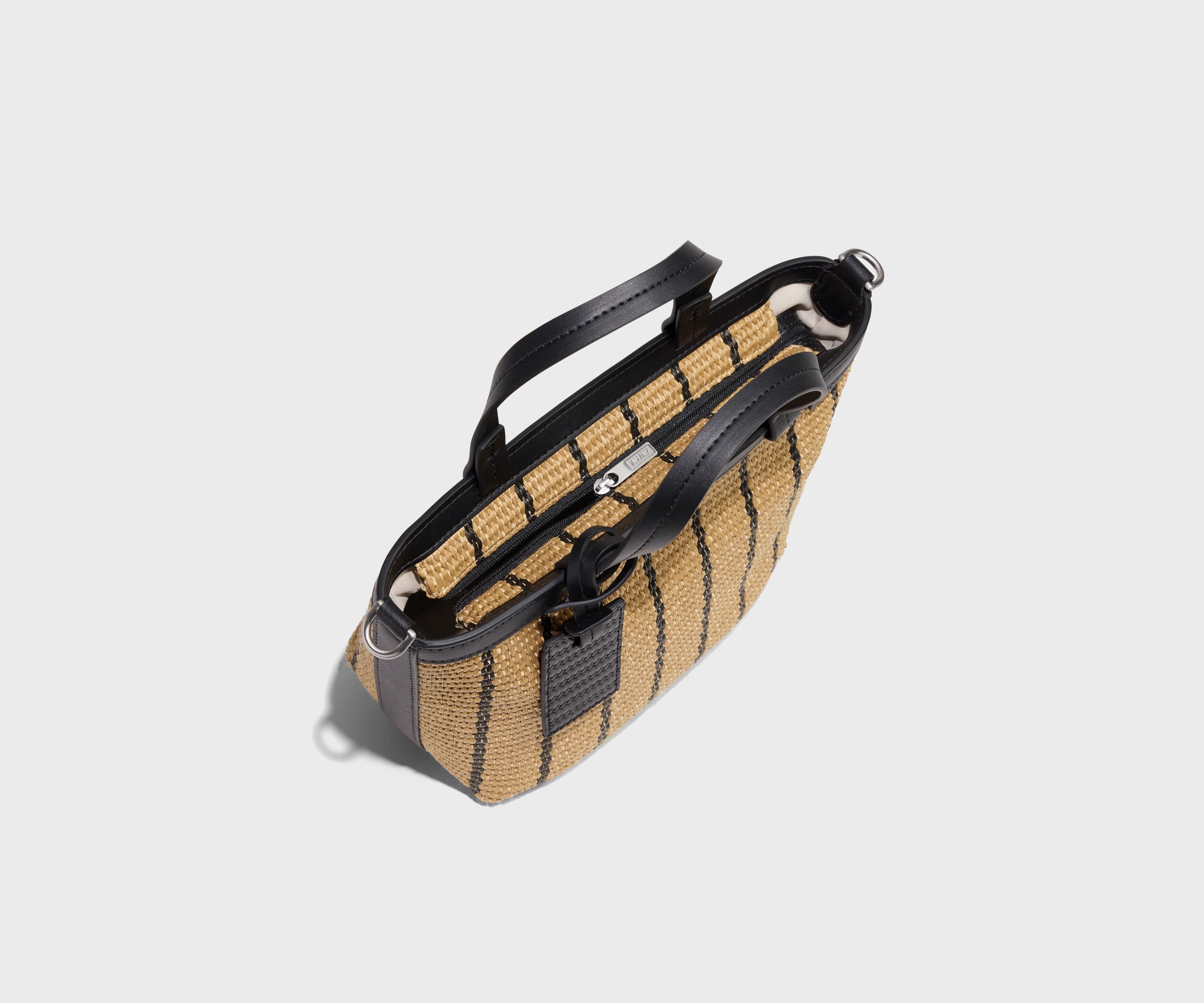 away-tote-mini-riviera-straw-sac-paille-noir image 2