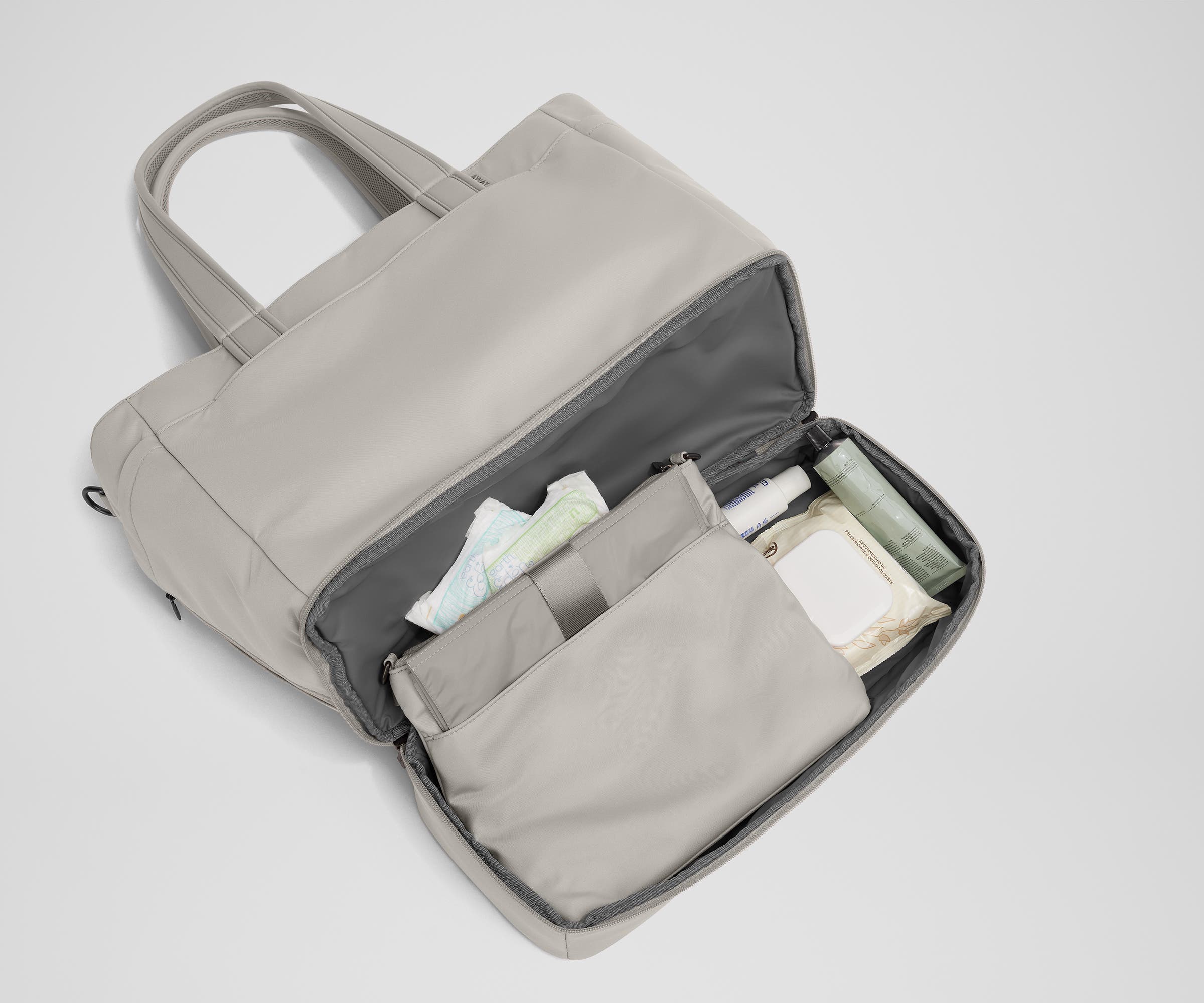 away-double-diaper-tote-sac-langer-gris-cloud-gray image 6