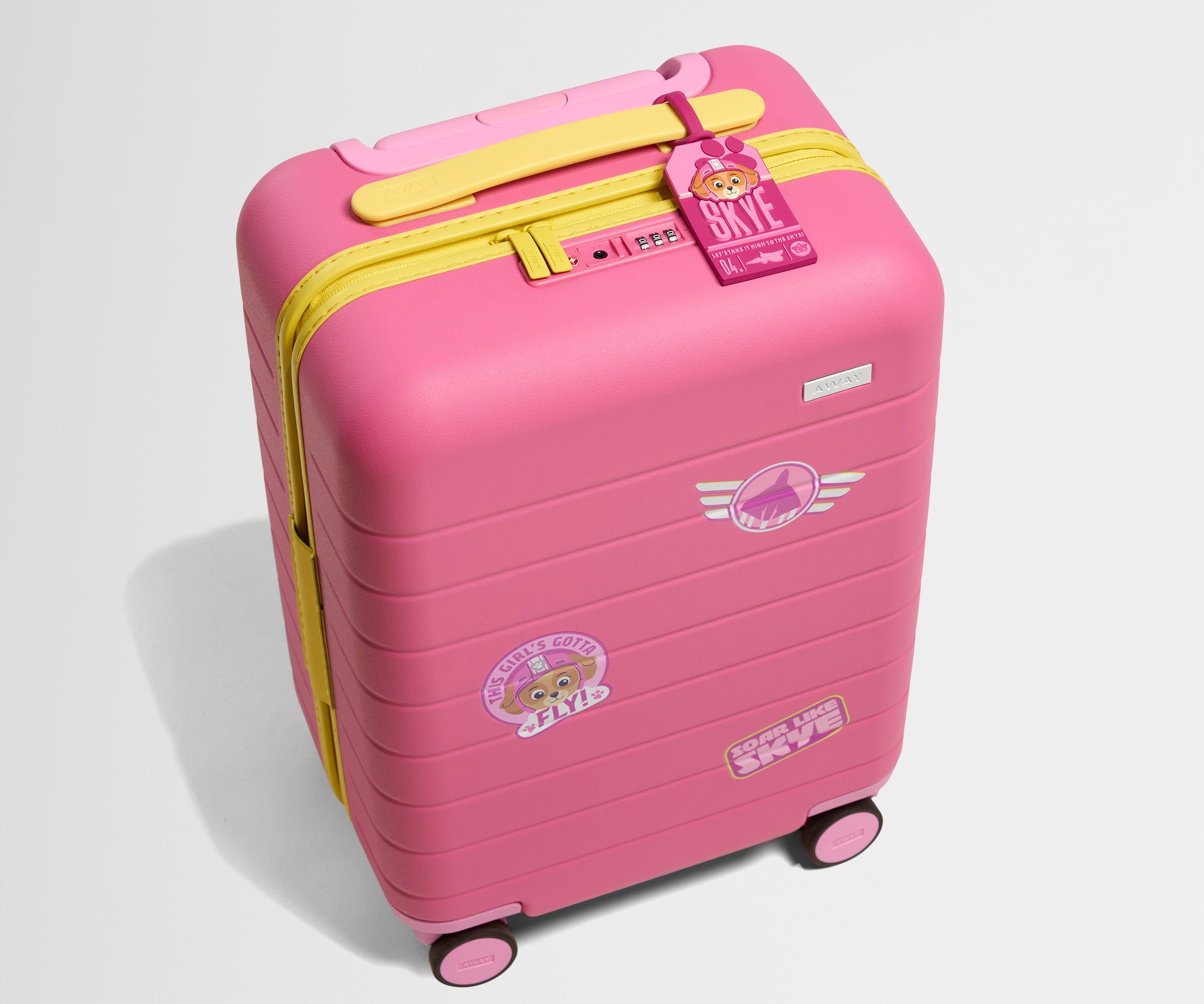 away-kids-carry-on-valise-cabine-enfant-skye-pilot-pink-pat-patrouille image 3