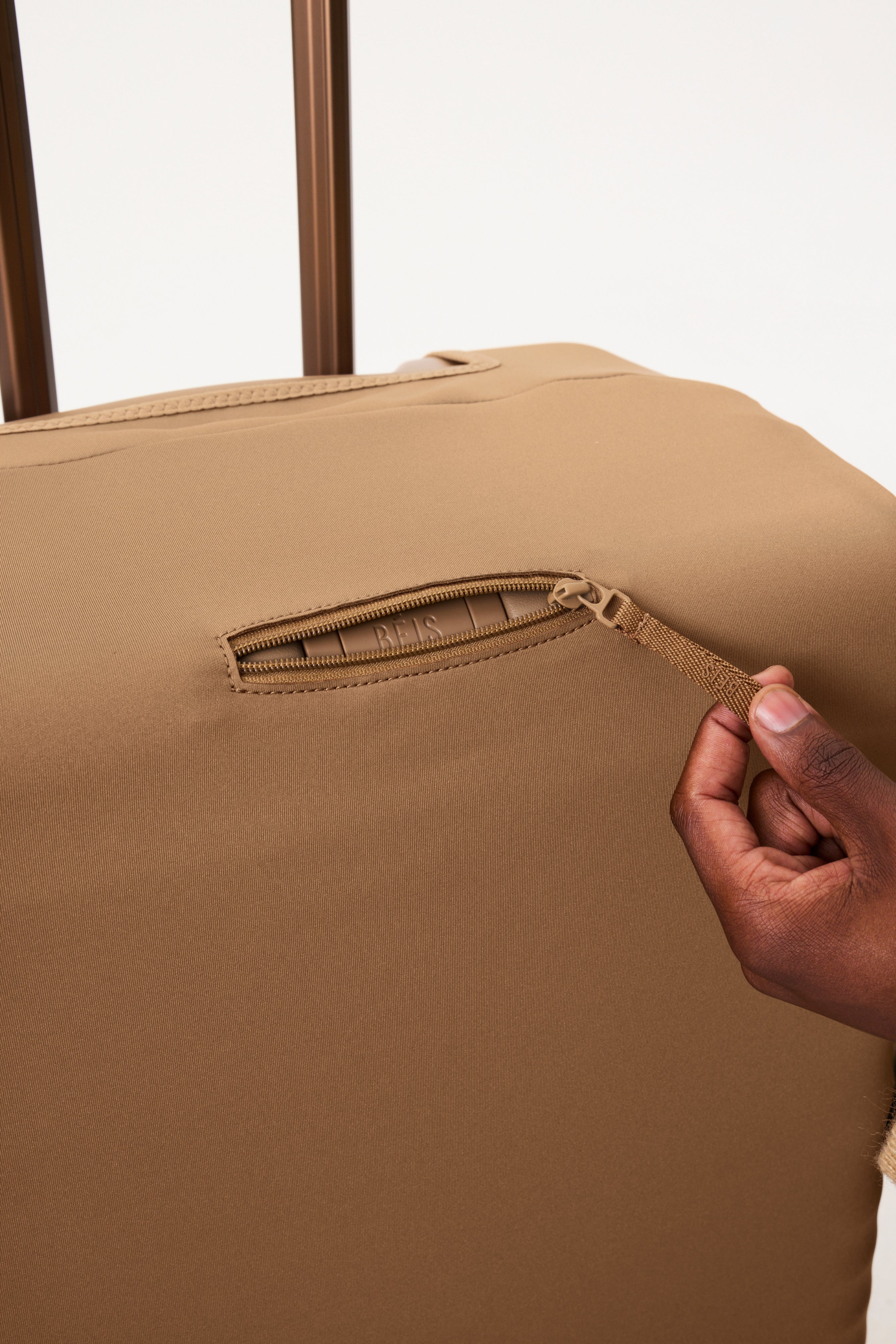 beis-carry-on-housse-valise-cabine-camel-lavable image 4