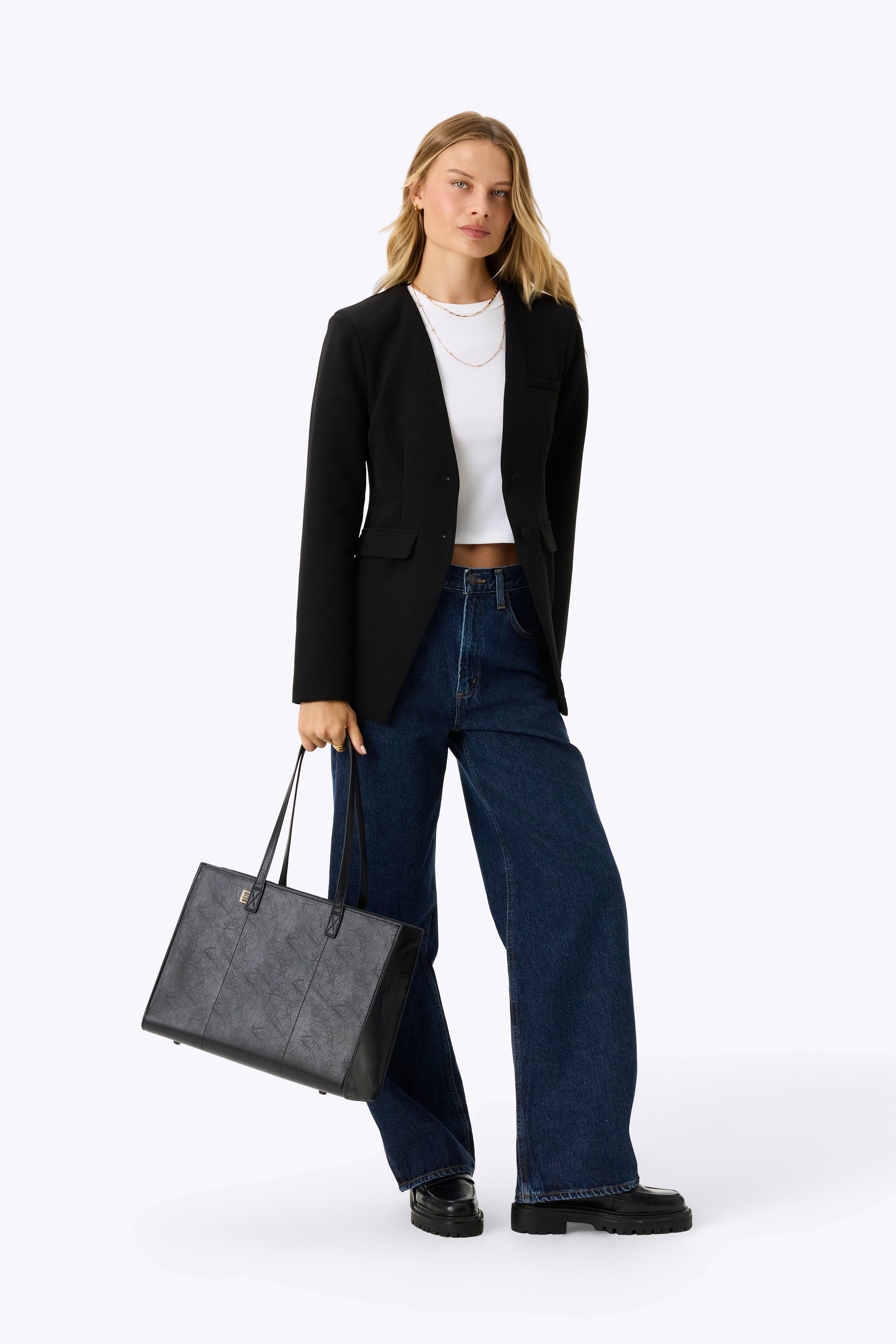 beis-the-work-tote-sac-tote-black-cuir-vegan image 4