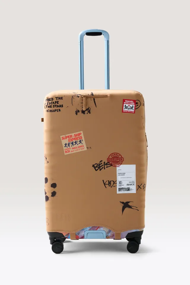 beis-x-kidsuper-housse-valise-hybrid-check-in-cargo-graffiti image 1