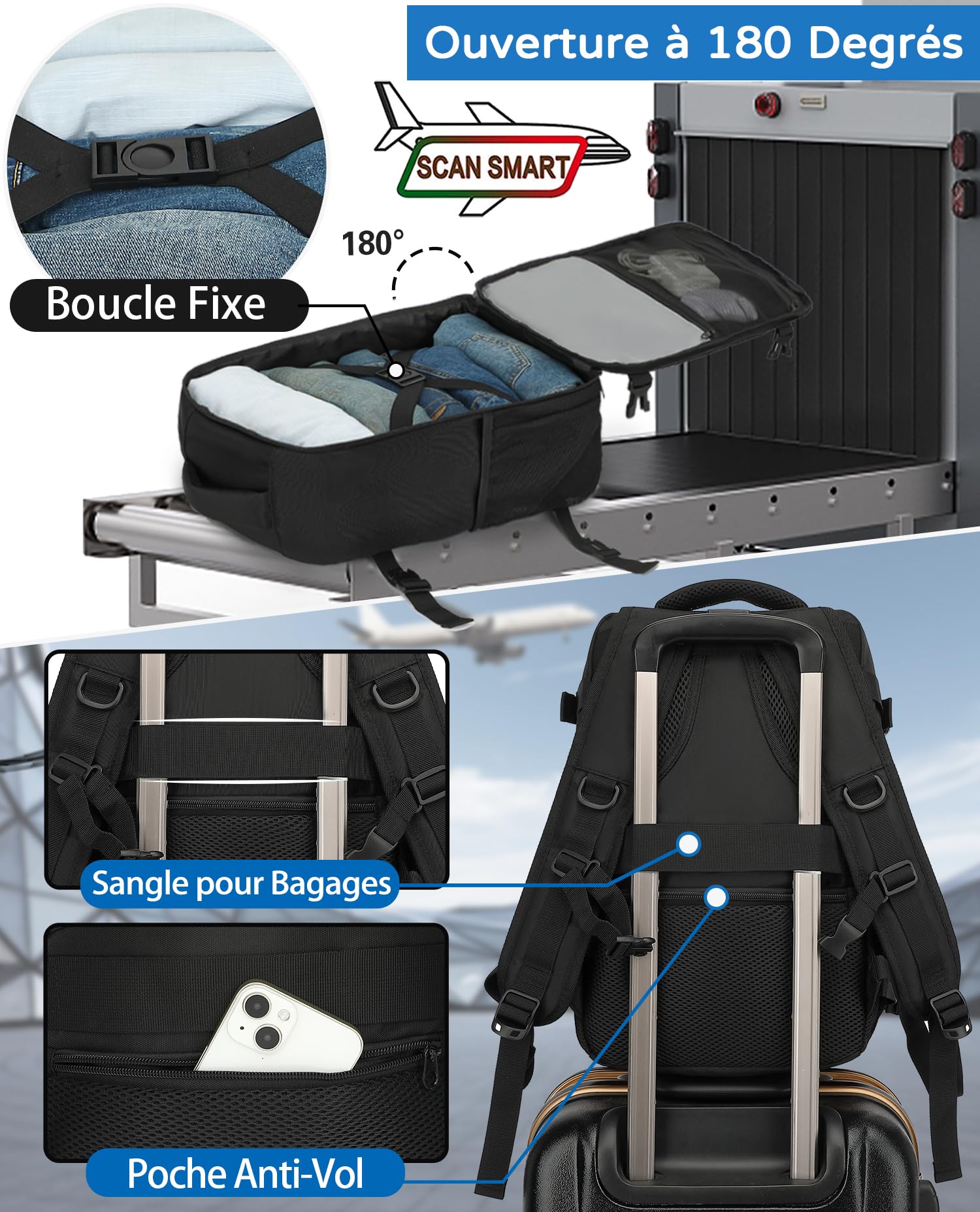 klostain-classique-sac-dos-cabine-40x20x25-20l-noir-14-pouces image 3