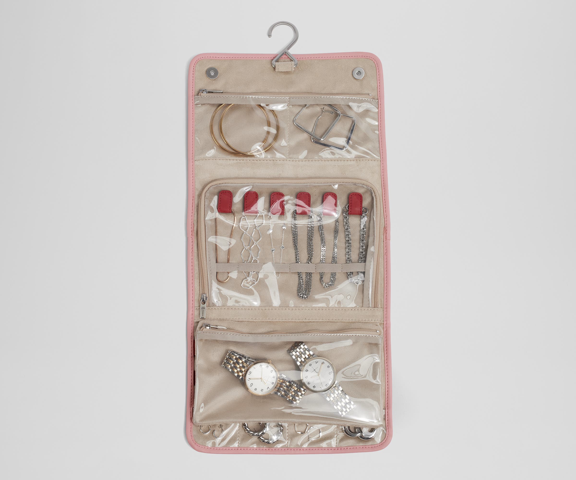 away-organizer-pochette-bijoux-flamingo-pink-rose-voyage image 2
