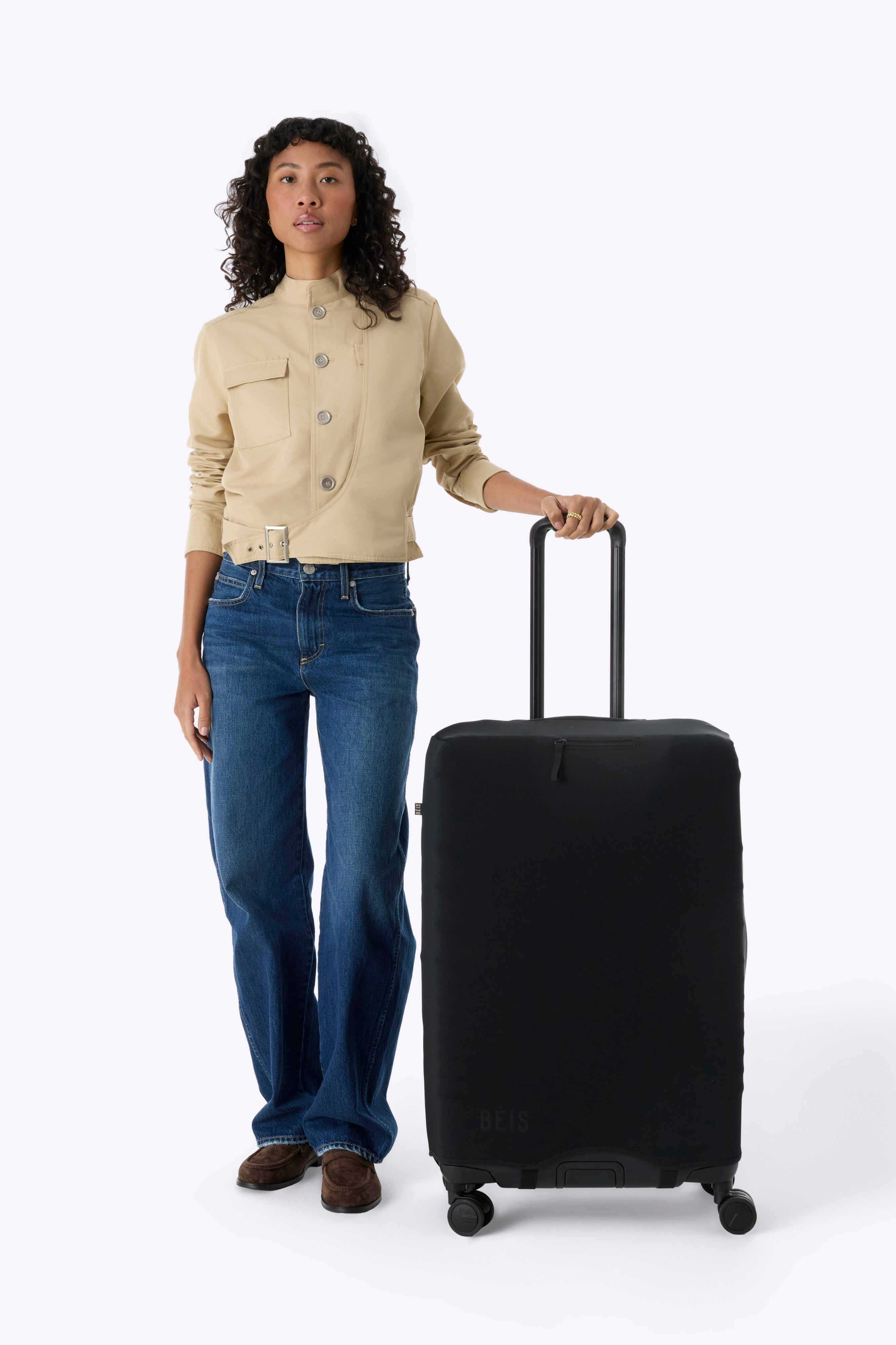 beis-accessories-housse-valise-hybrid-check-in-noire image 4