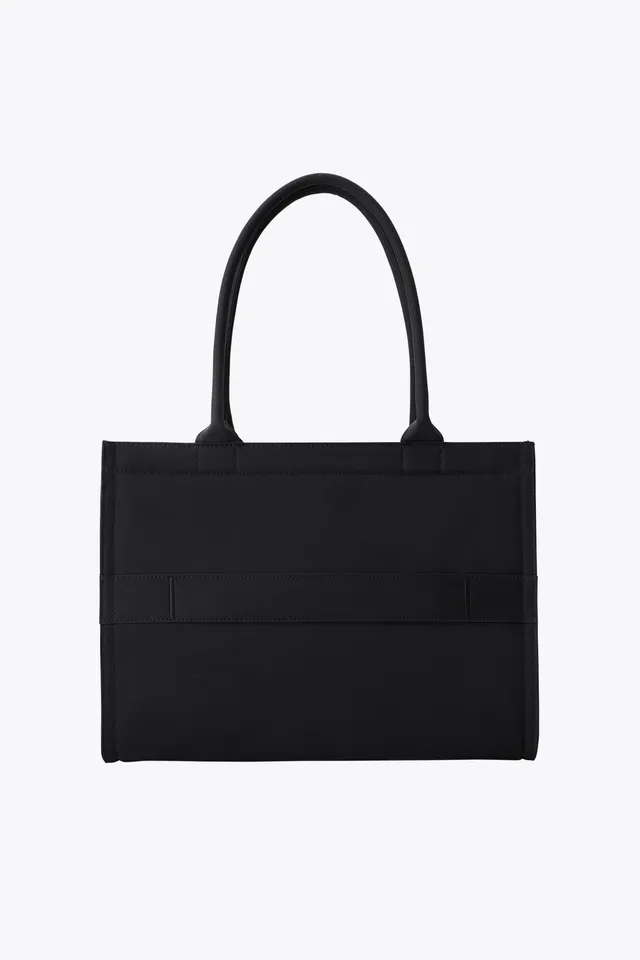 beis-tote-book-tote-noir-personnalisable-cabas image 1