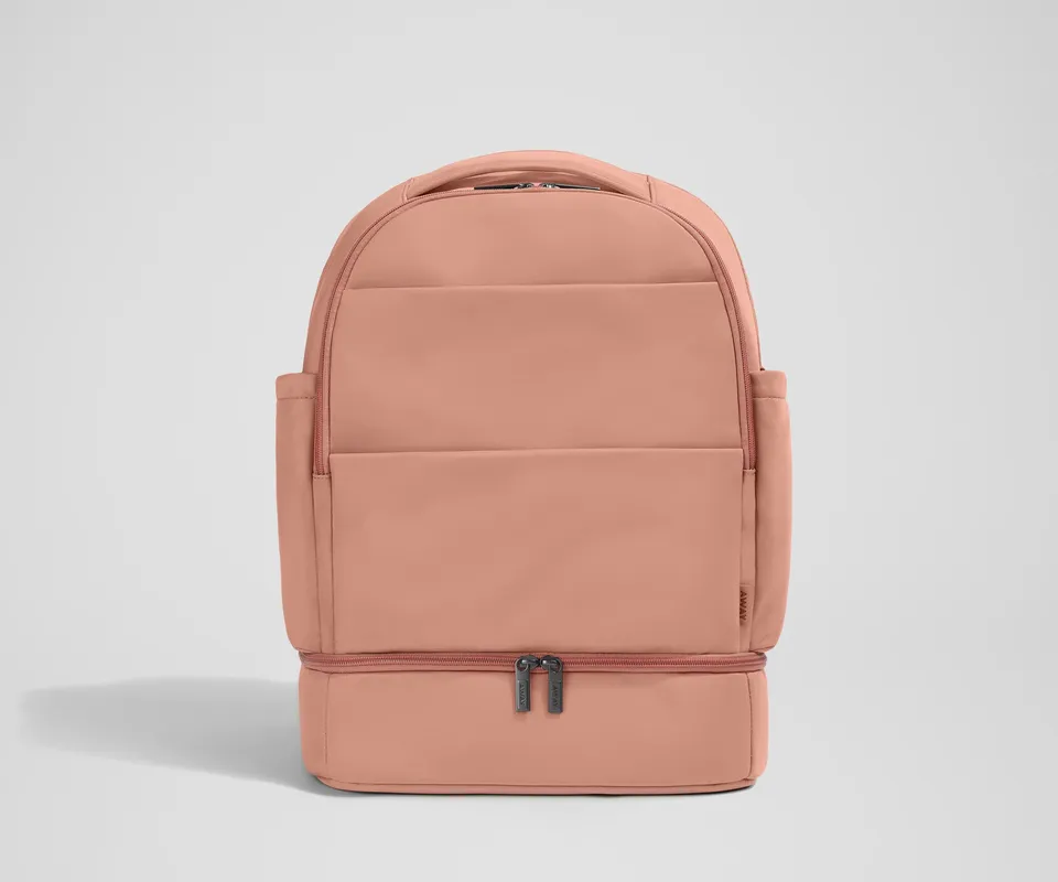 away-double-diaper-backpack-sac-dos-langer-rose-clay-pink image 1
