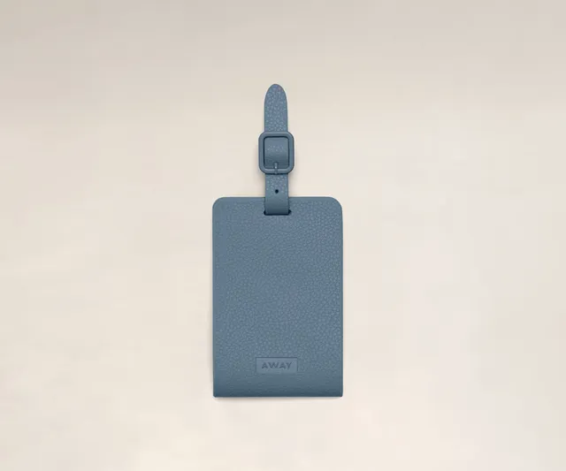 away-luggage-tag-tiquette-bagage-coast-blue-cuir-personnalisable image 1