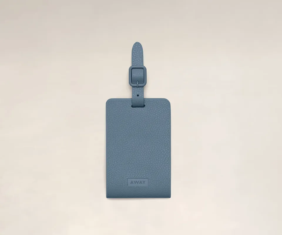 away-luggage-tag-tiquette-bagage-coast-blue-cuir-personnalisable image 1