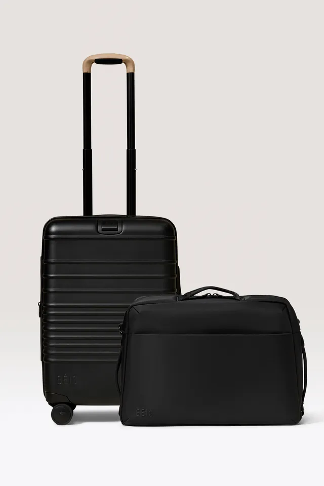 beis-travel-set-valise-cabine-duffle-noir image 1