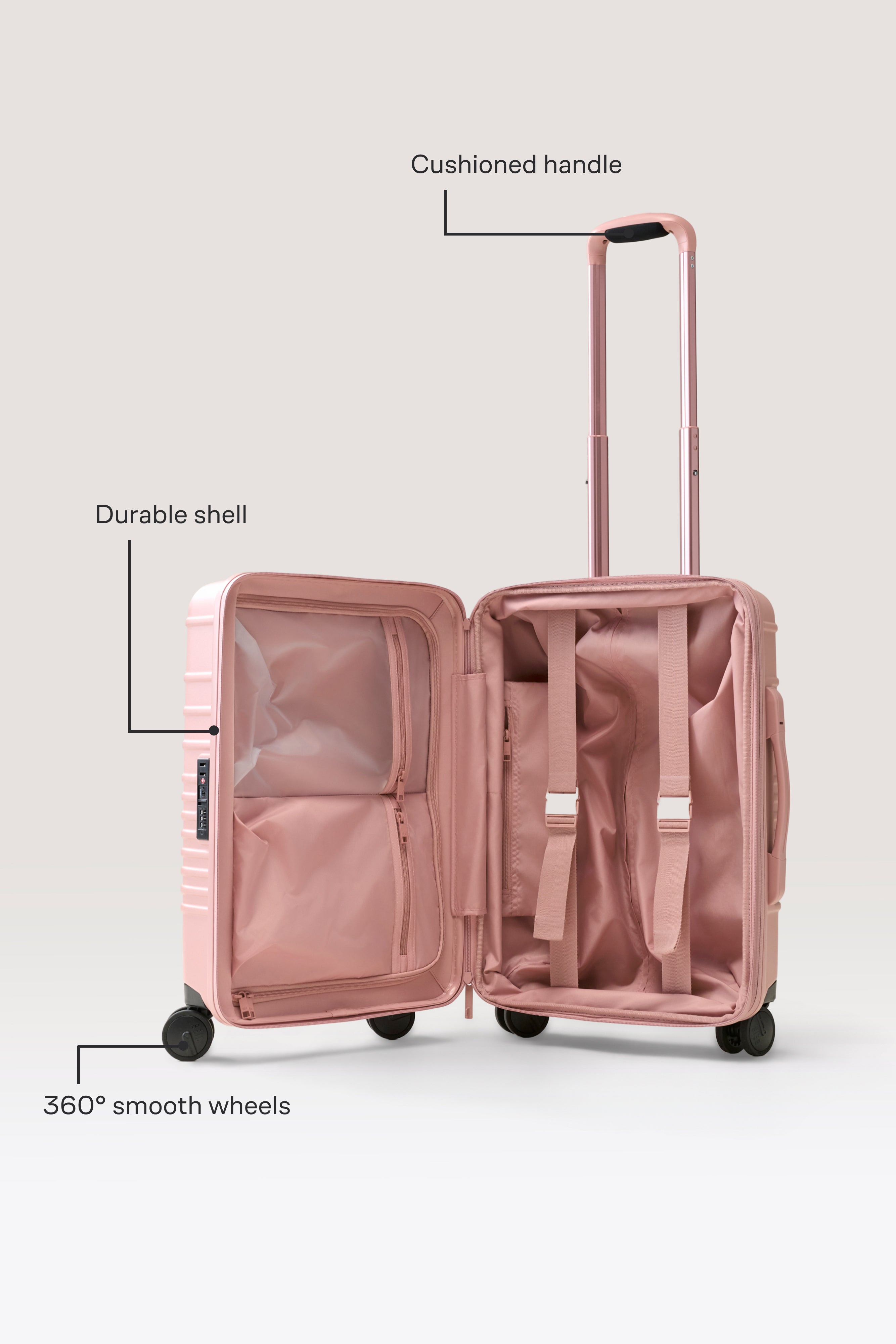 beis-carry-on-roller-valise-cabine-rigide-rose-atlas-pink image 2