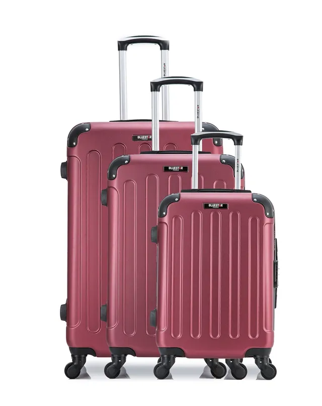 bluestar-madrid-set-3-valises-rigides-abs-bordeaux-roulette image 1