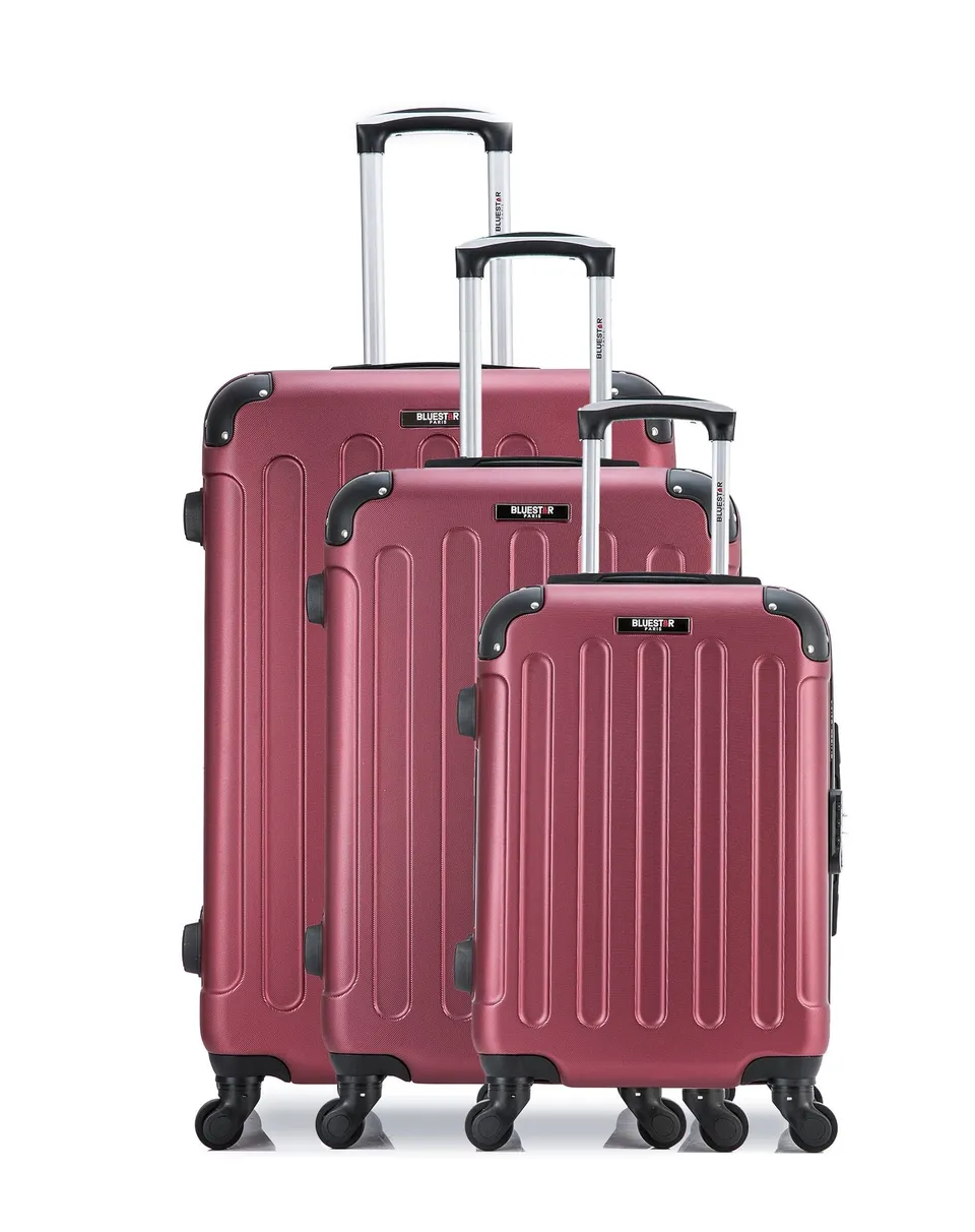 bluestar-madrid-set-3-valises-rigides-abs-bordeaux-roulette image 1