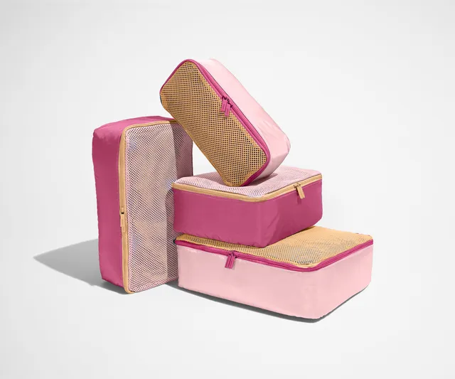away-packing-cubes-organisateur-valise-pink-sand-x4 image 1