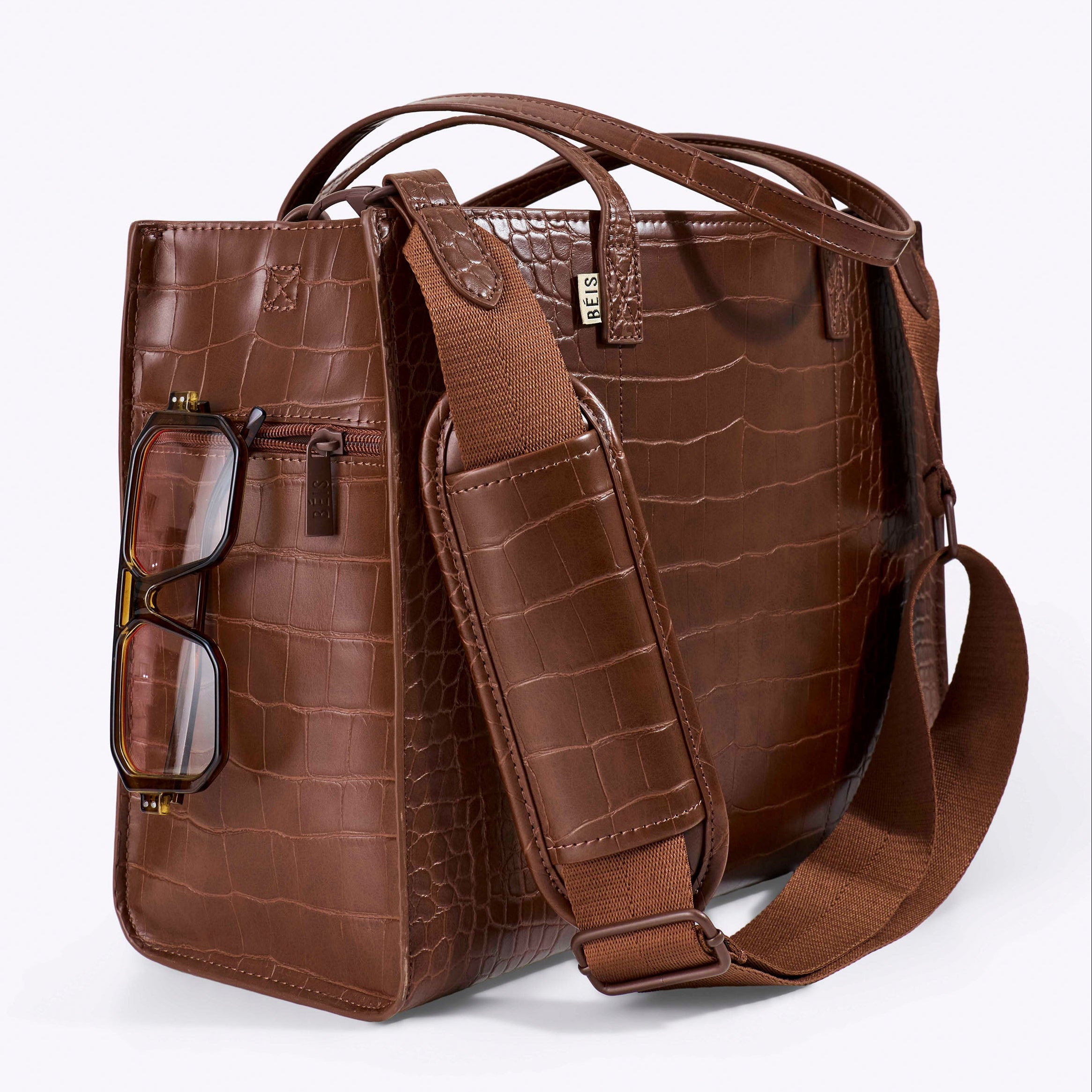 beis-the-work-tote-sac-tote-maple-croc-cuir-vegan image 3