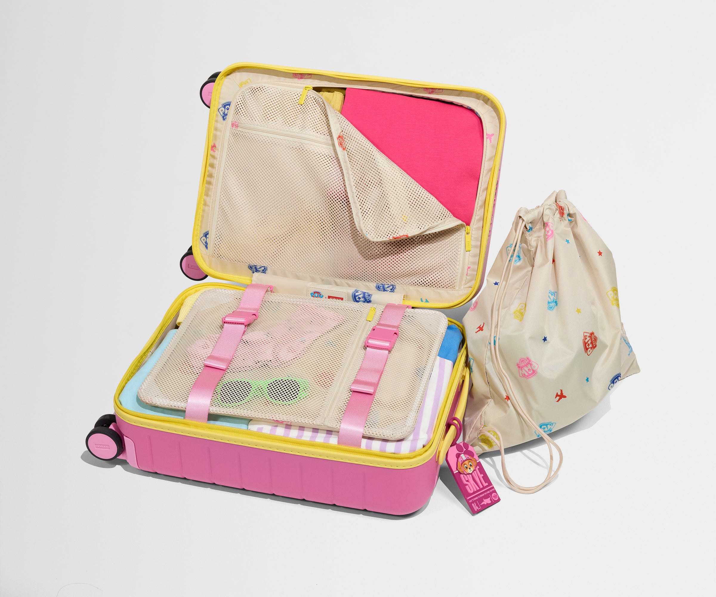 away-kids-carry-on-valise-cabine-enfant-skye-pilot-pink-pat-patrouille image 5