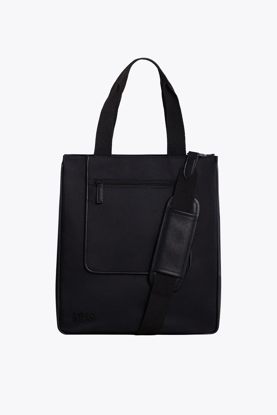 beis-north-to-south-tote-bag-noir-ordinateur image 1