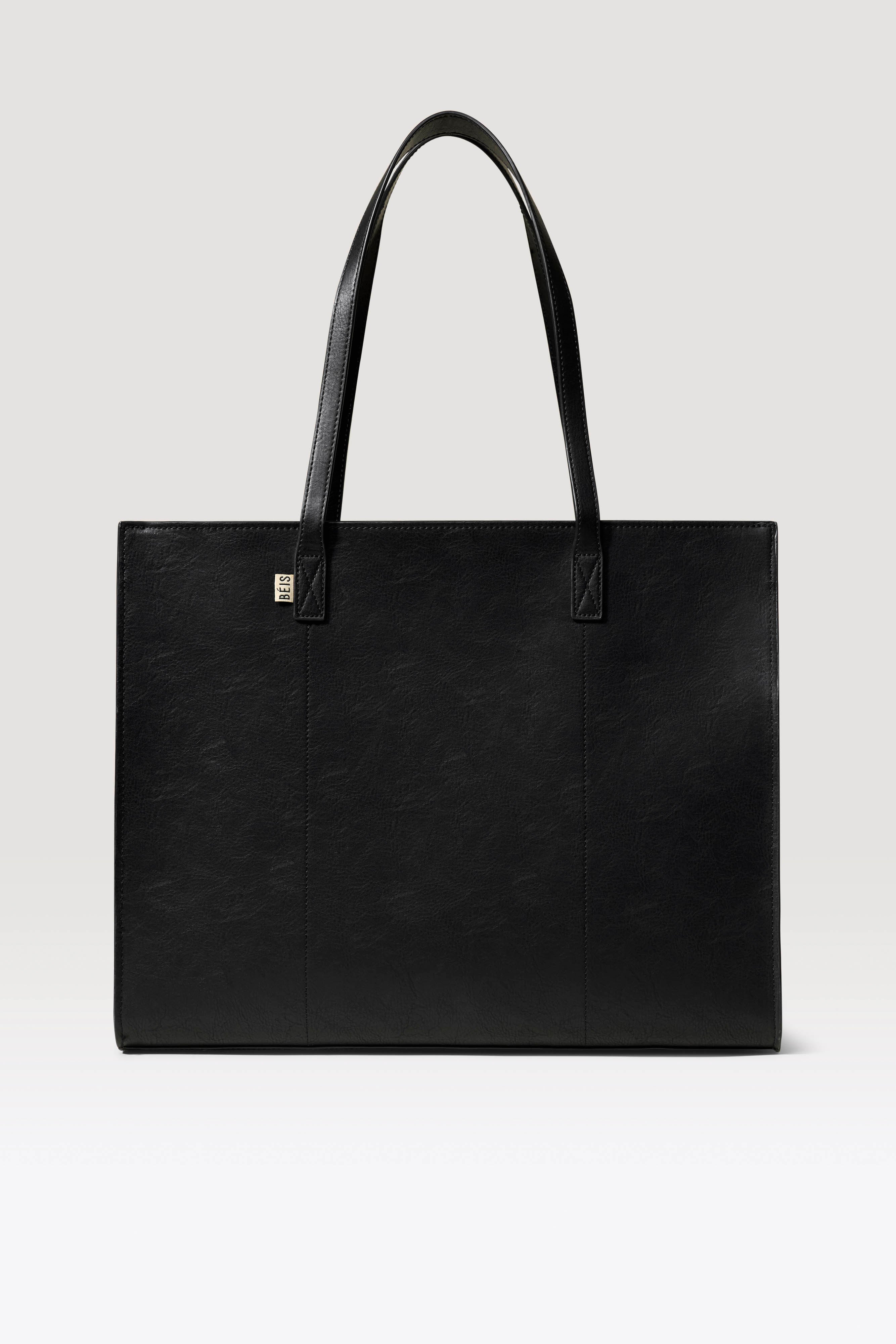 beis-large-work-tote-sac-cabas-noir-ordinateur image 1