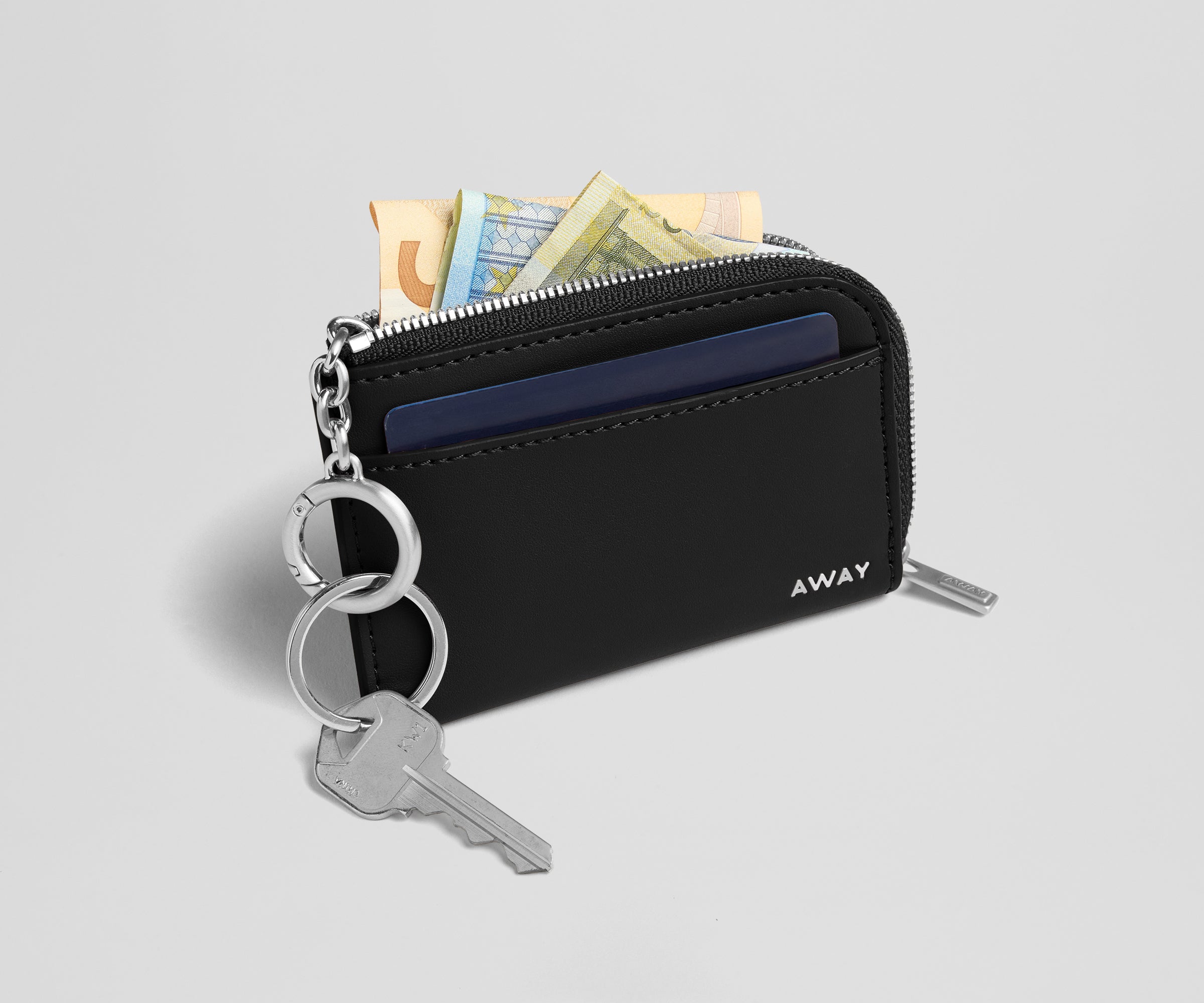 away-zip-card-case-porte-cartes-jet-black-cuir image 2