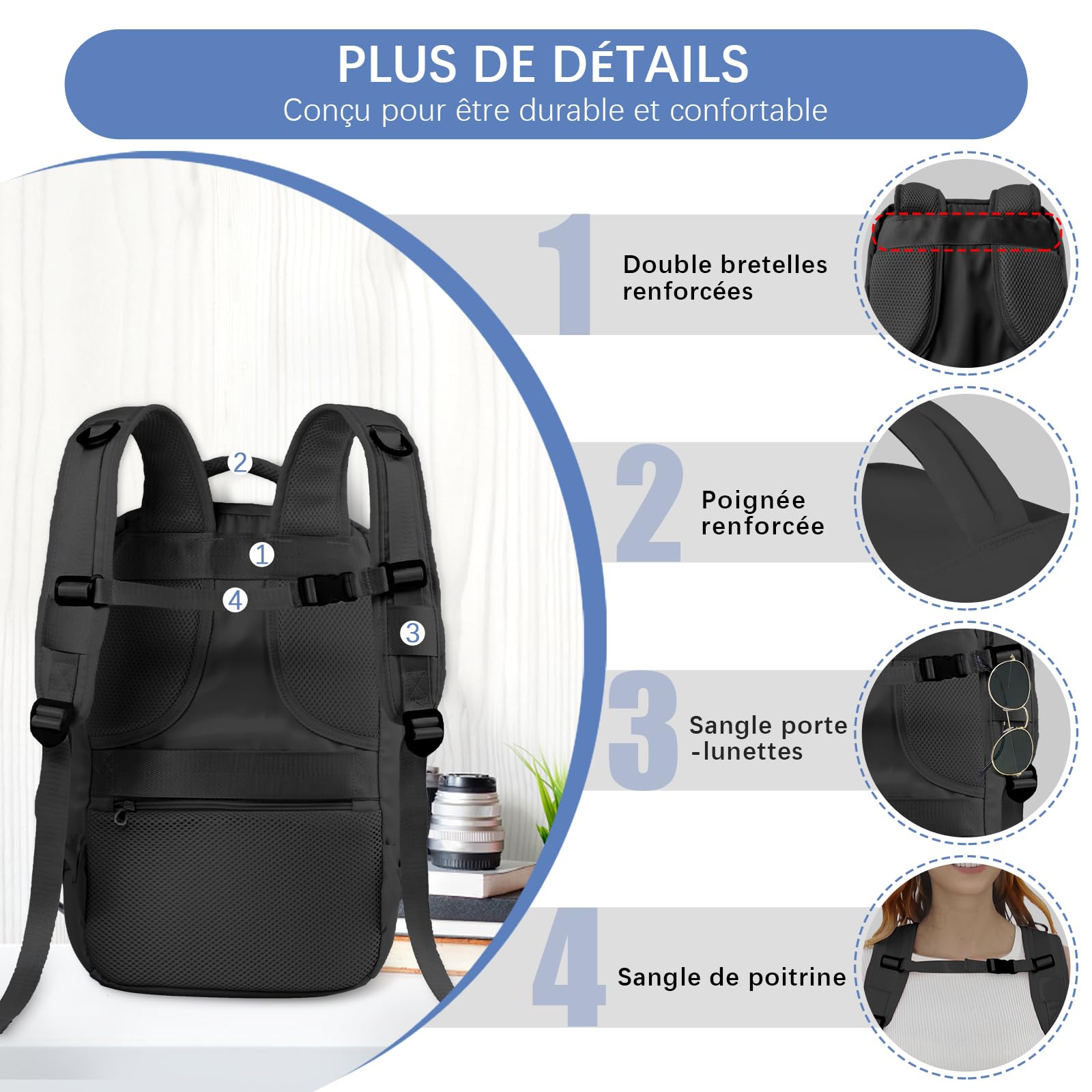 hayayu-sac-de-cabine-sac-dos-avion-20l-avec-poche-ordinateur image 5