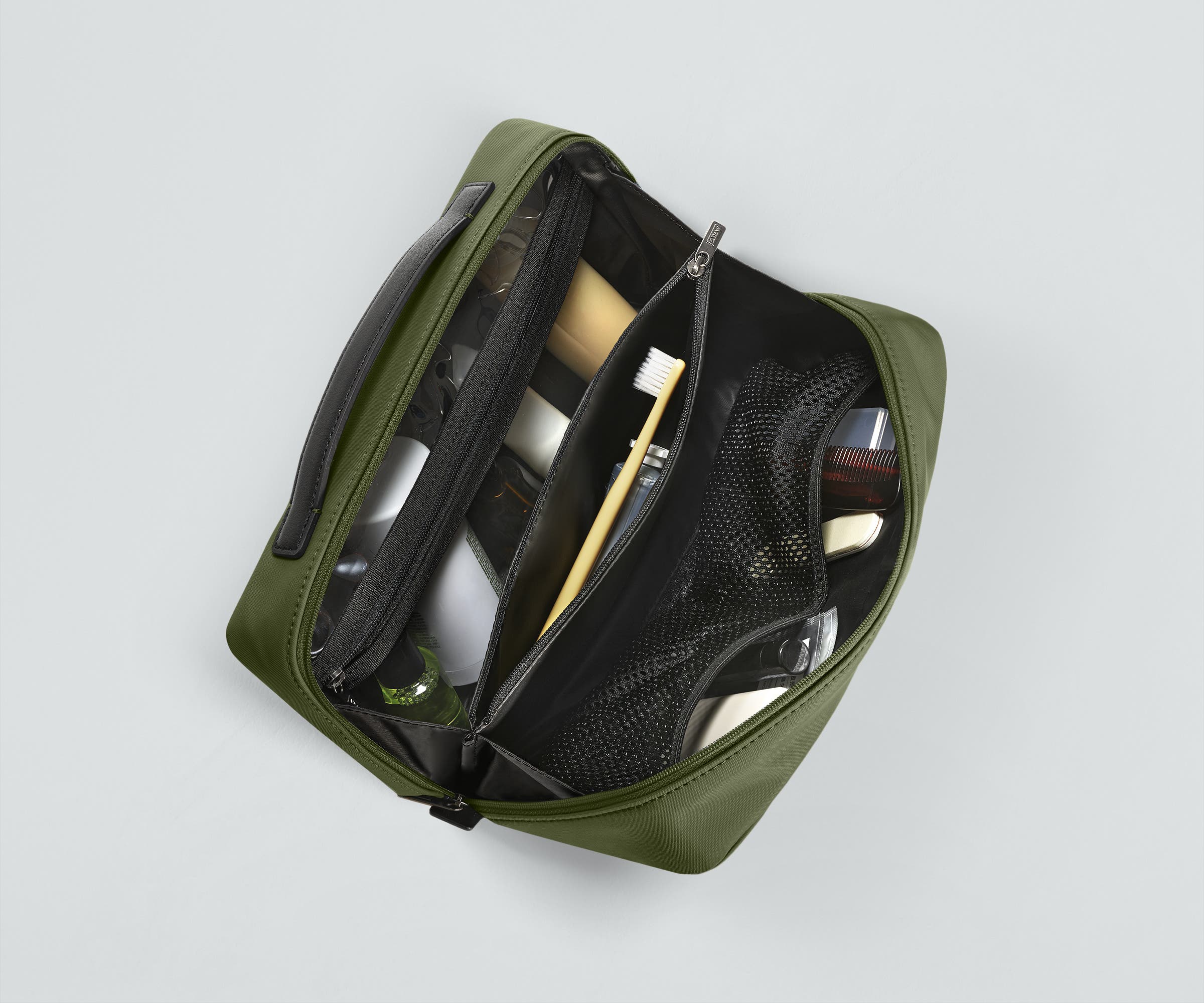 away-large-toiletry-bag-trousse-de-toilette-olive-green-grande image 2