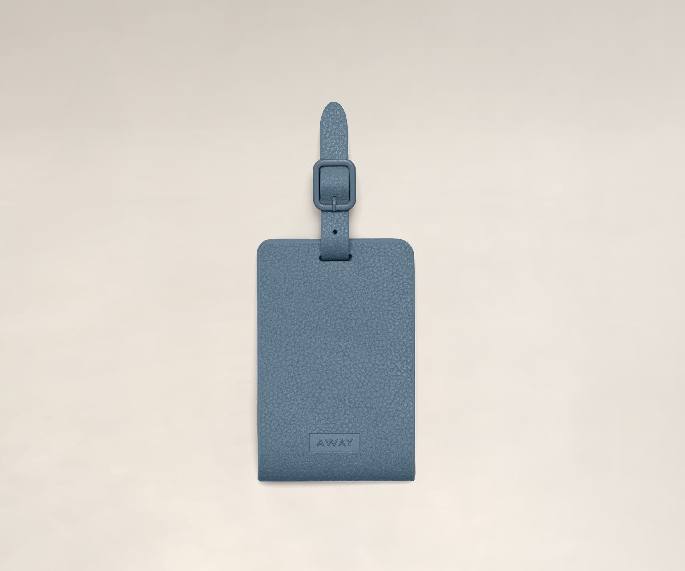 away-luggage-tag-tiquette-bagage-coast-blue-cuir-personnalisable image 1