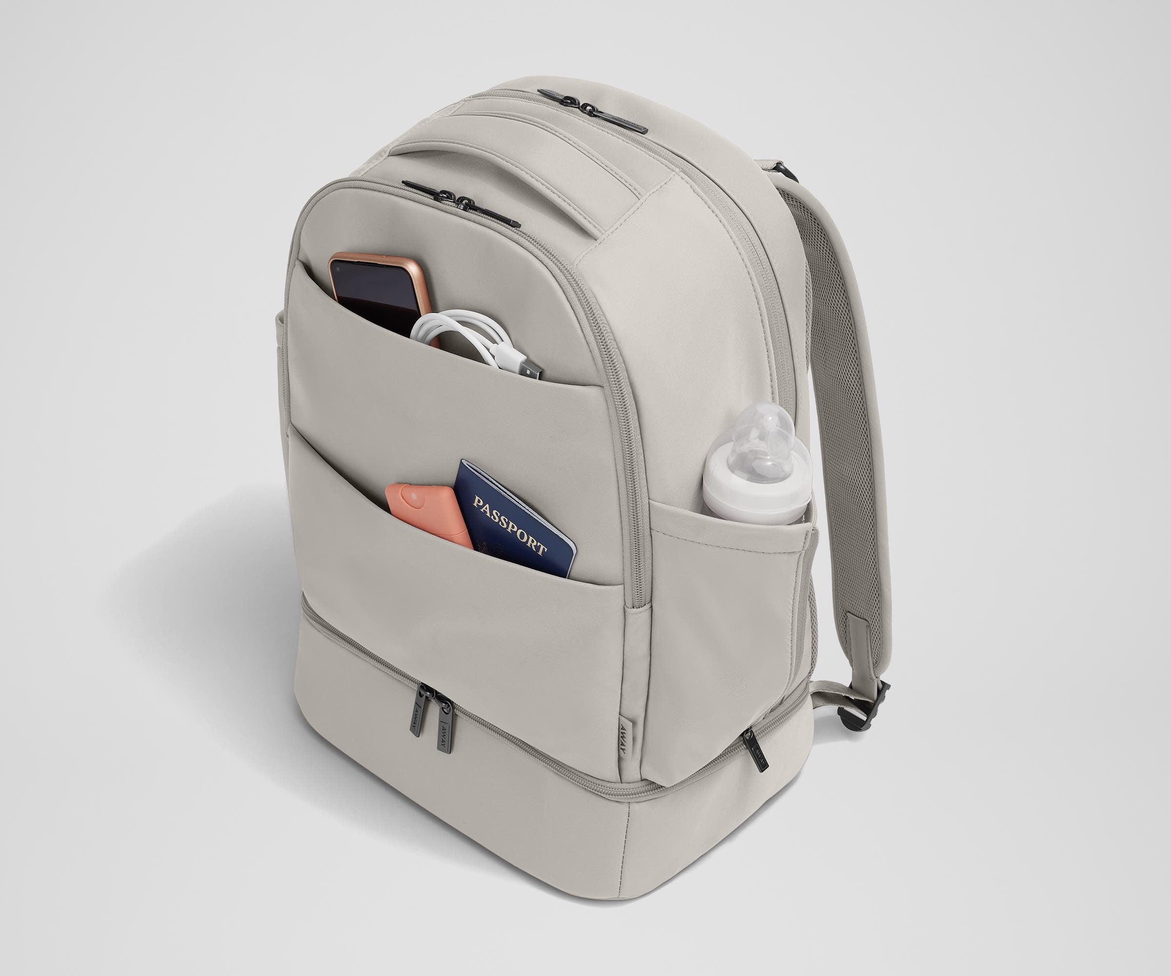 away-double-diaper-backpack-sac-dos-langer-gris-cloud-gray image 3