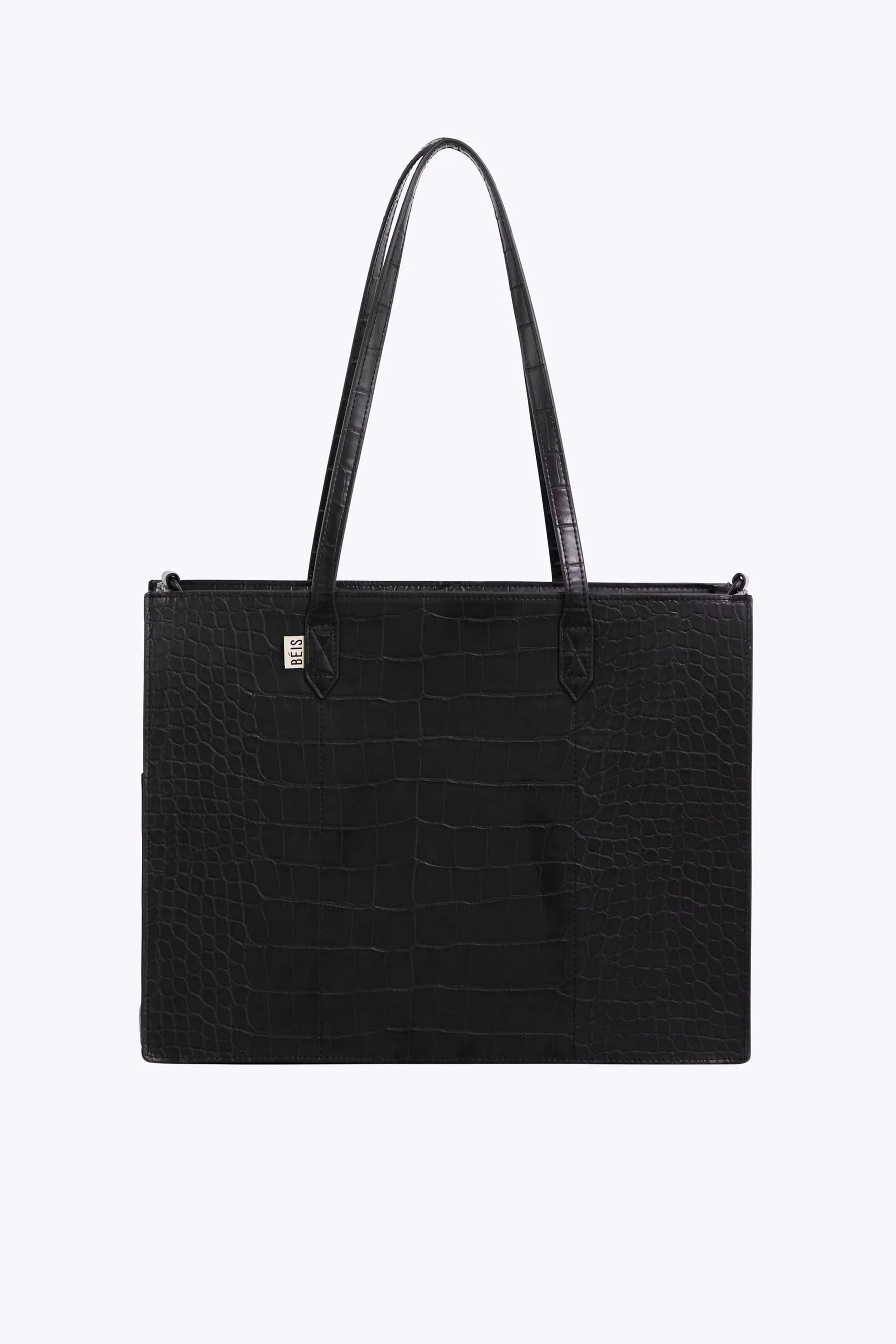 beis-large-work-tote-cabas-de-travail-noir-personnalisable image 3