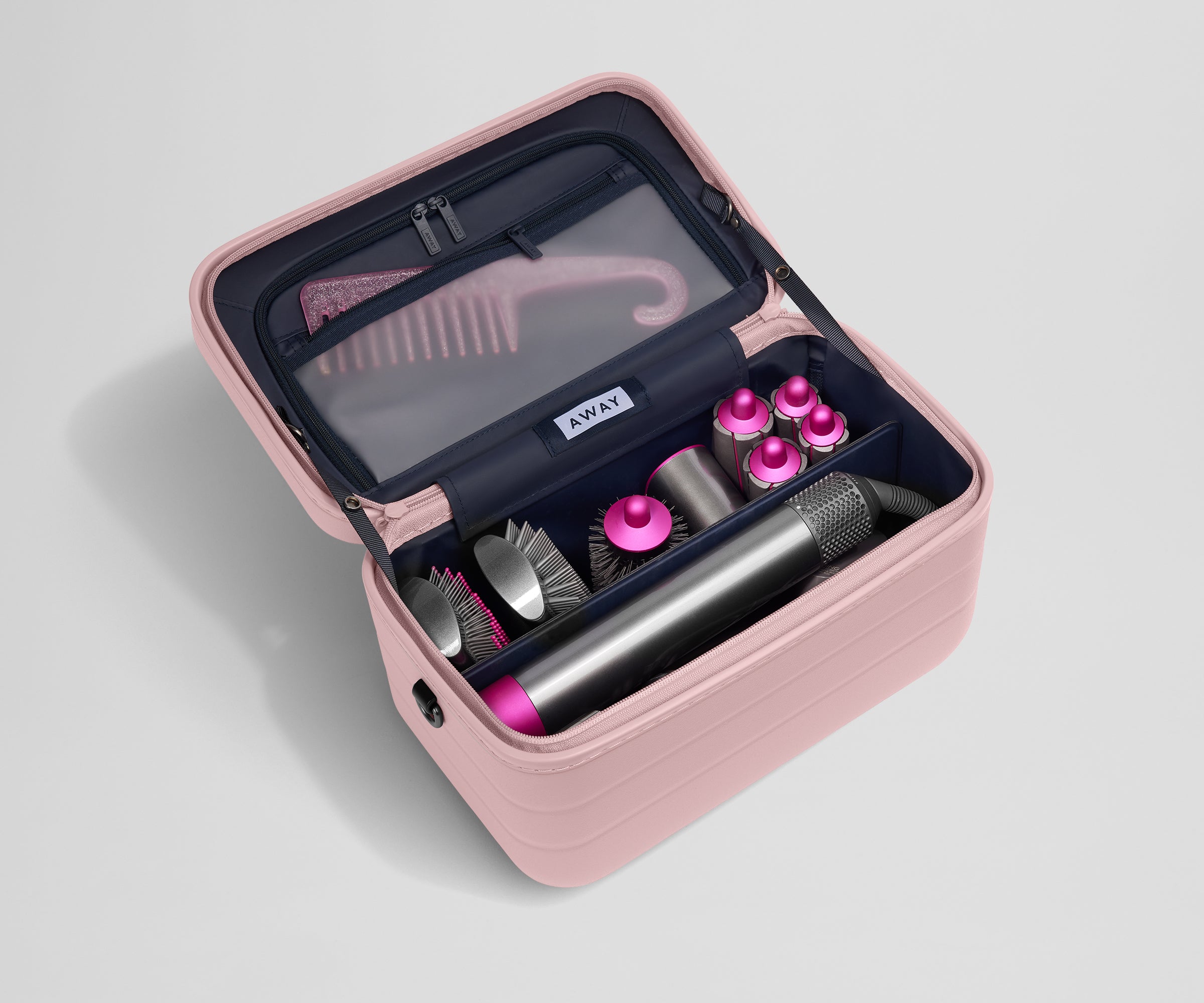 away-train-case-vanity-rigide-rose-blush-coque-dure image 4