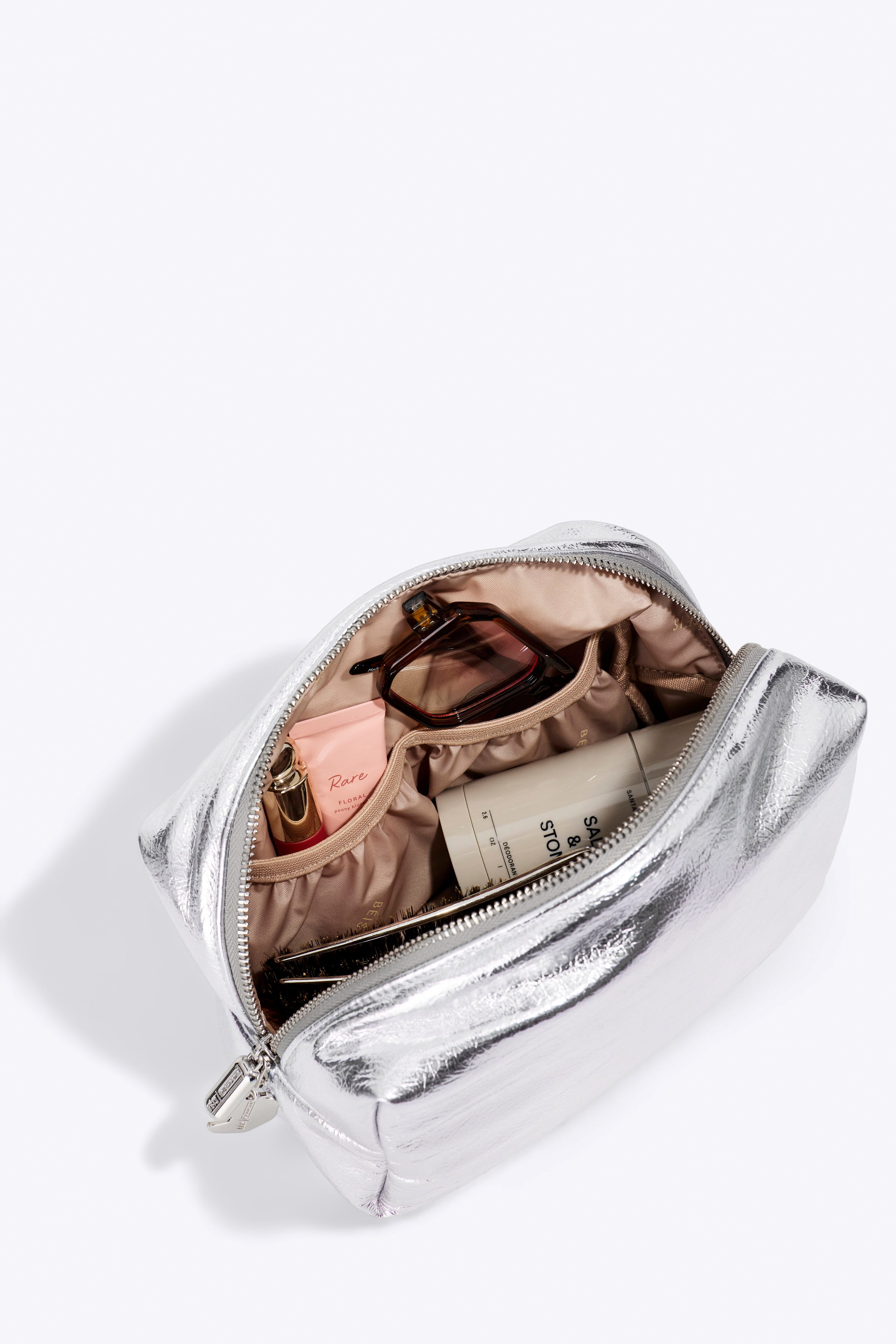 beis-burrito-pouch-trousse-maquillage-foil-argent-lot-2-pochettes image 4