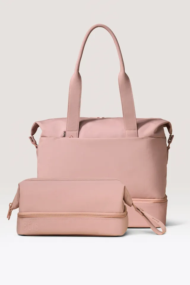 beis-weekend-travel-set-sac-week-end-rose-atlas-trousse image 1