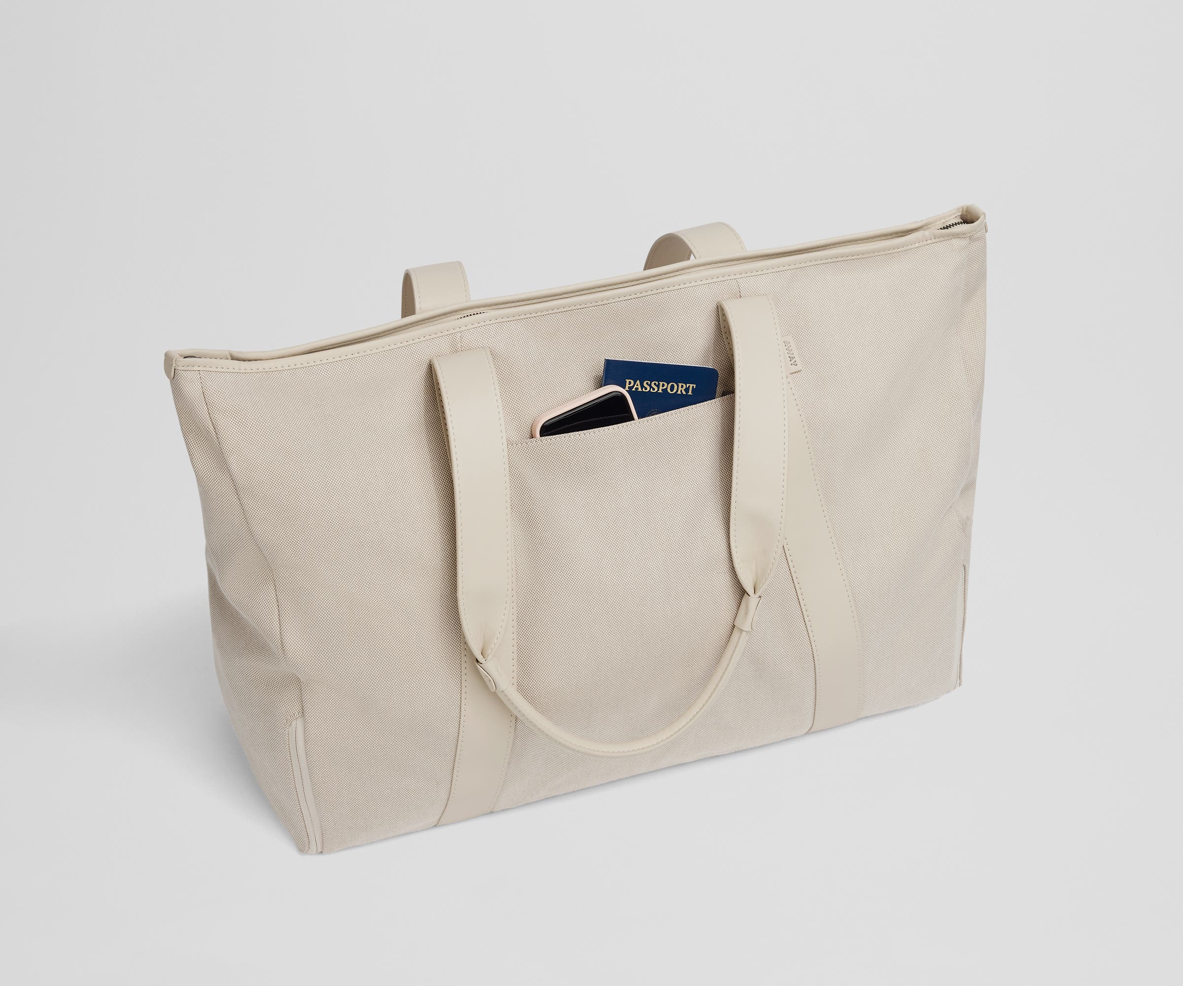 away-transit-canvas-tote-sac-tote-tan-16-pouces-porte-chaussures image 5
