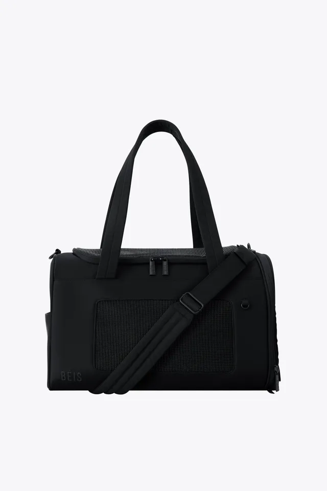 beis-pet-carrier-sac-de-transport-animal-noir image 1