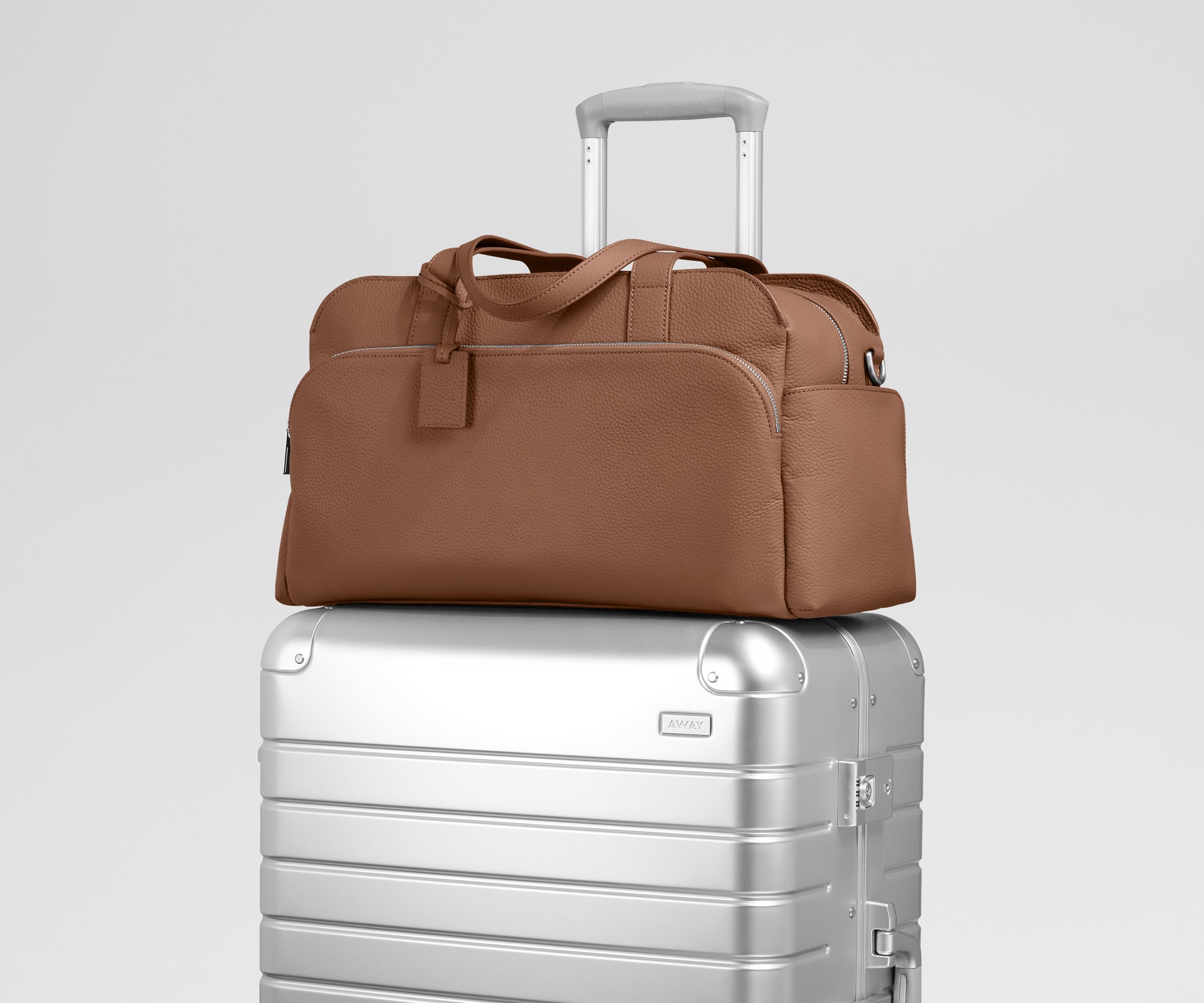 away-leather-duffle-sac-voyage-saddle-brown-cuir image 7