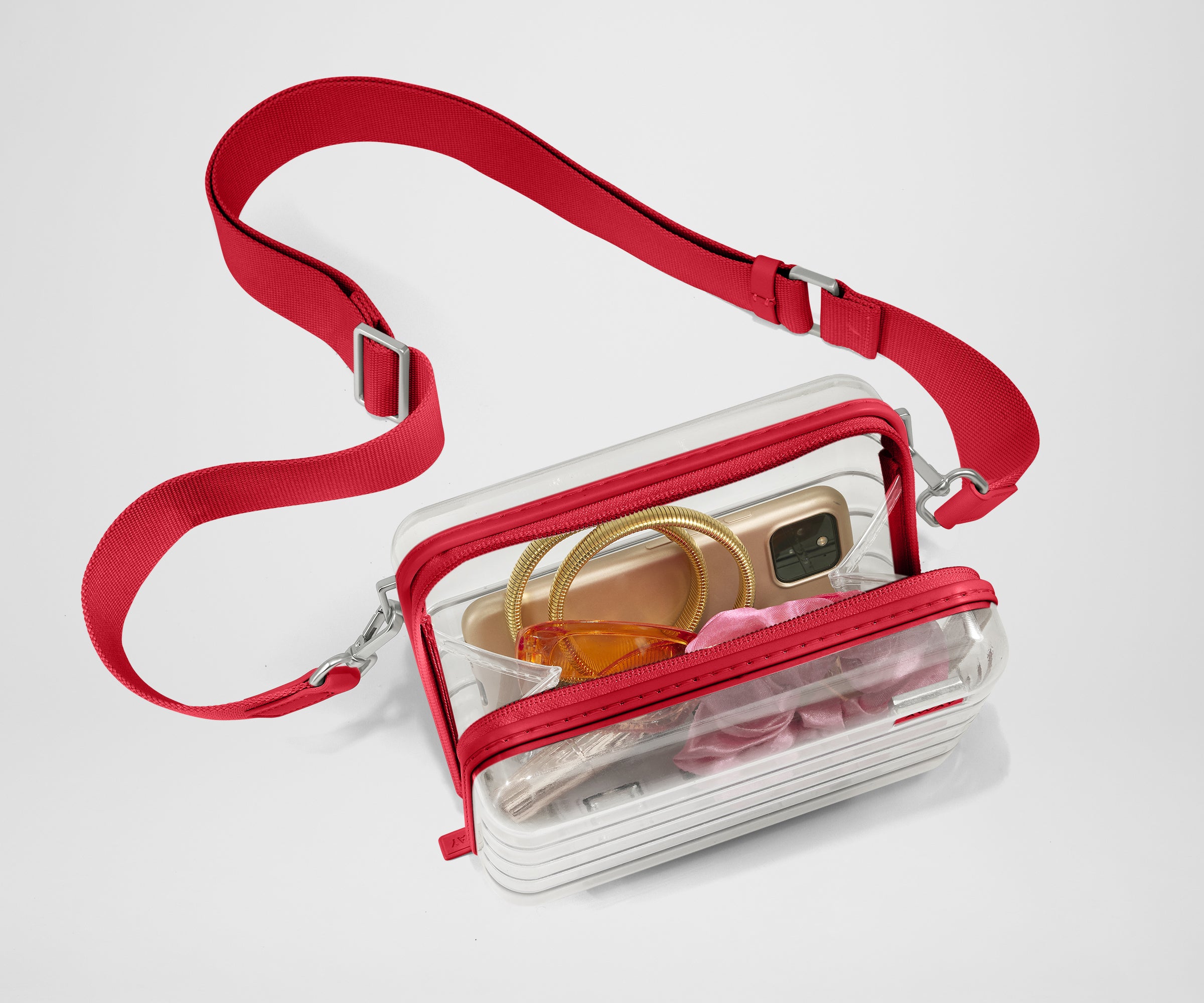 away-stadium-sac-transparent-cherry-red-bandouli-re image 3