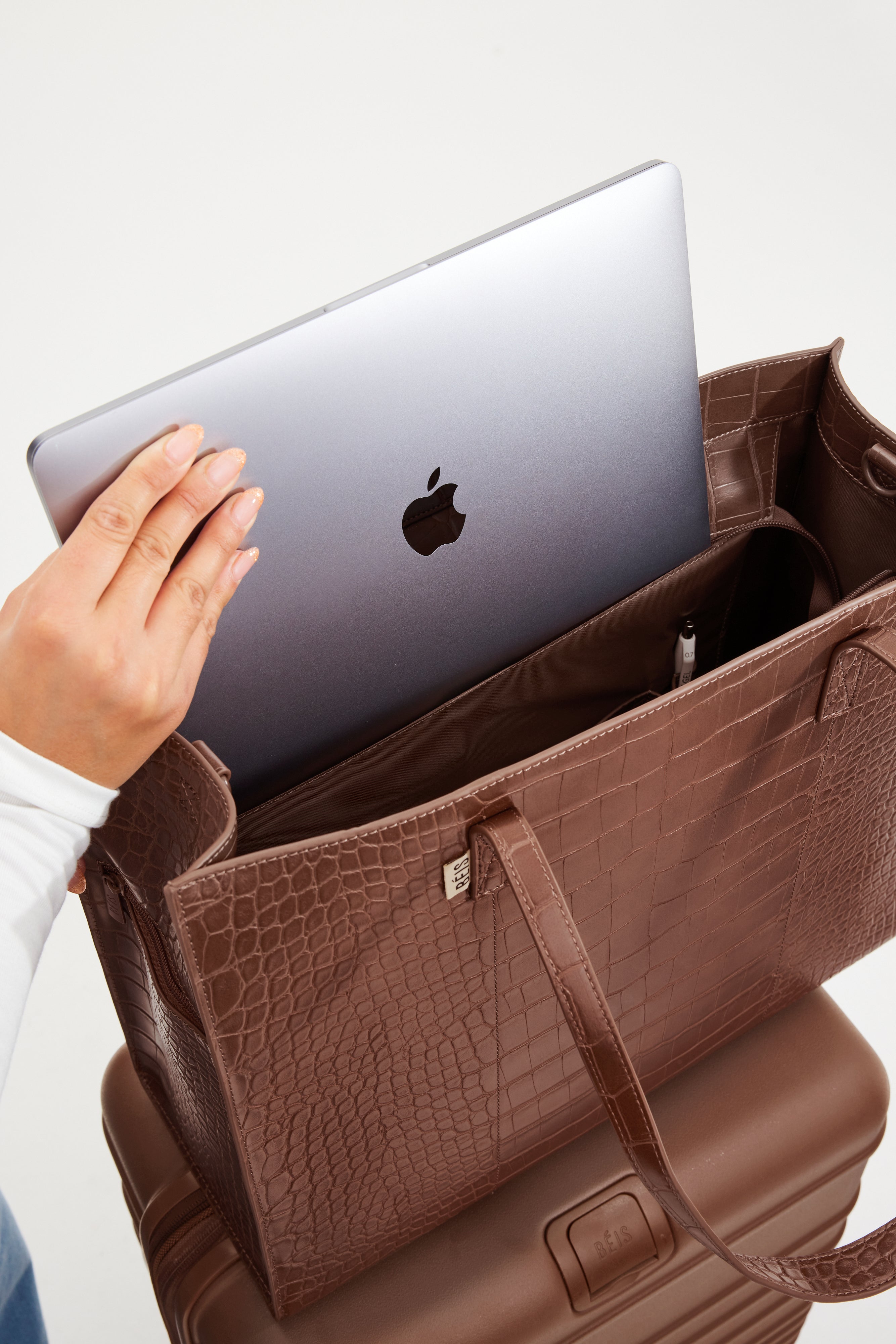 beis-large-work-tote-sac-tote-maple-croc-ordinateur image 6