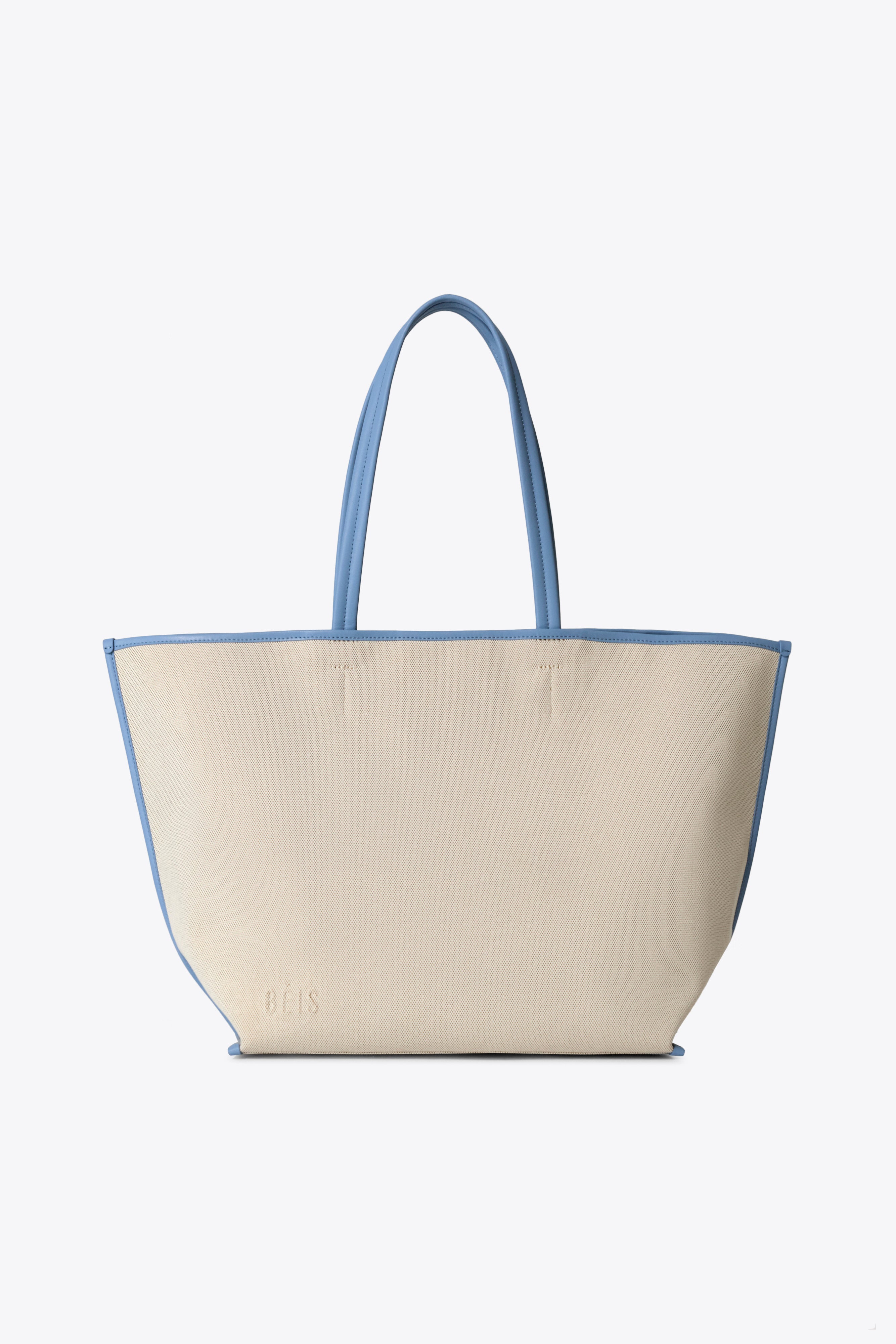 beis-canvas-and-leather-tote-sac-tote-toile-noir-cuir image 3