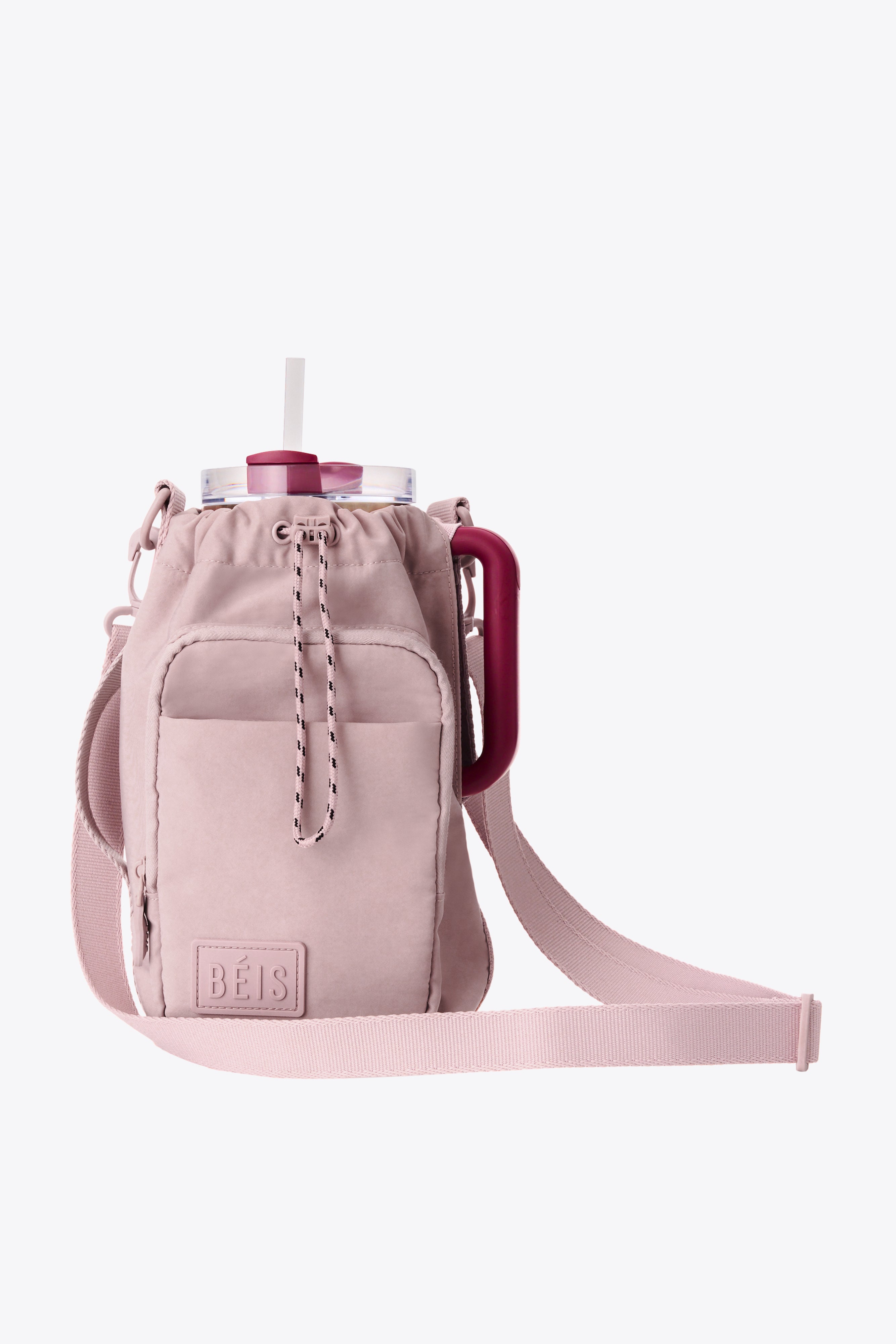 beis-magnetic-sling-porte-gourde-rose-poche-zip-aimant image 3