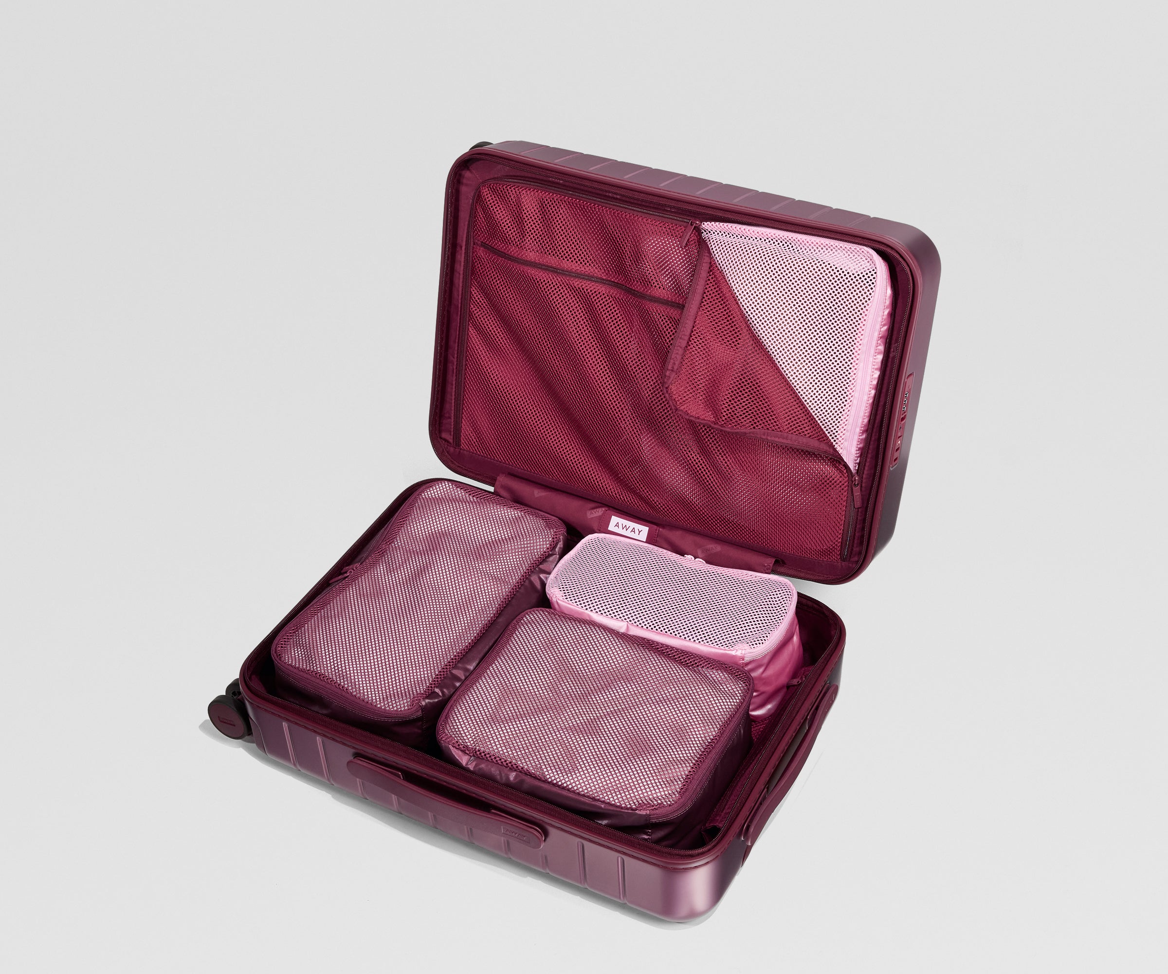 away-insider-packing-cubes-lot-4-pochettes-roses-satin image 2
